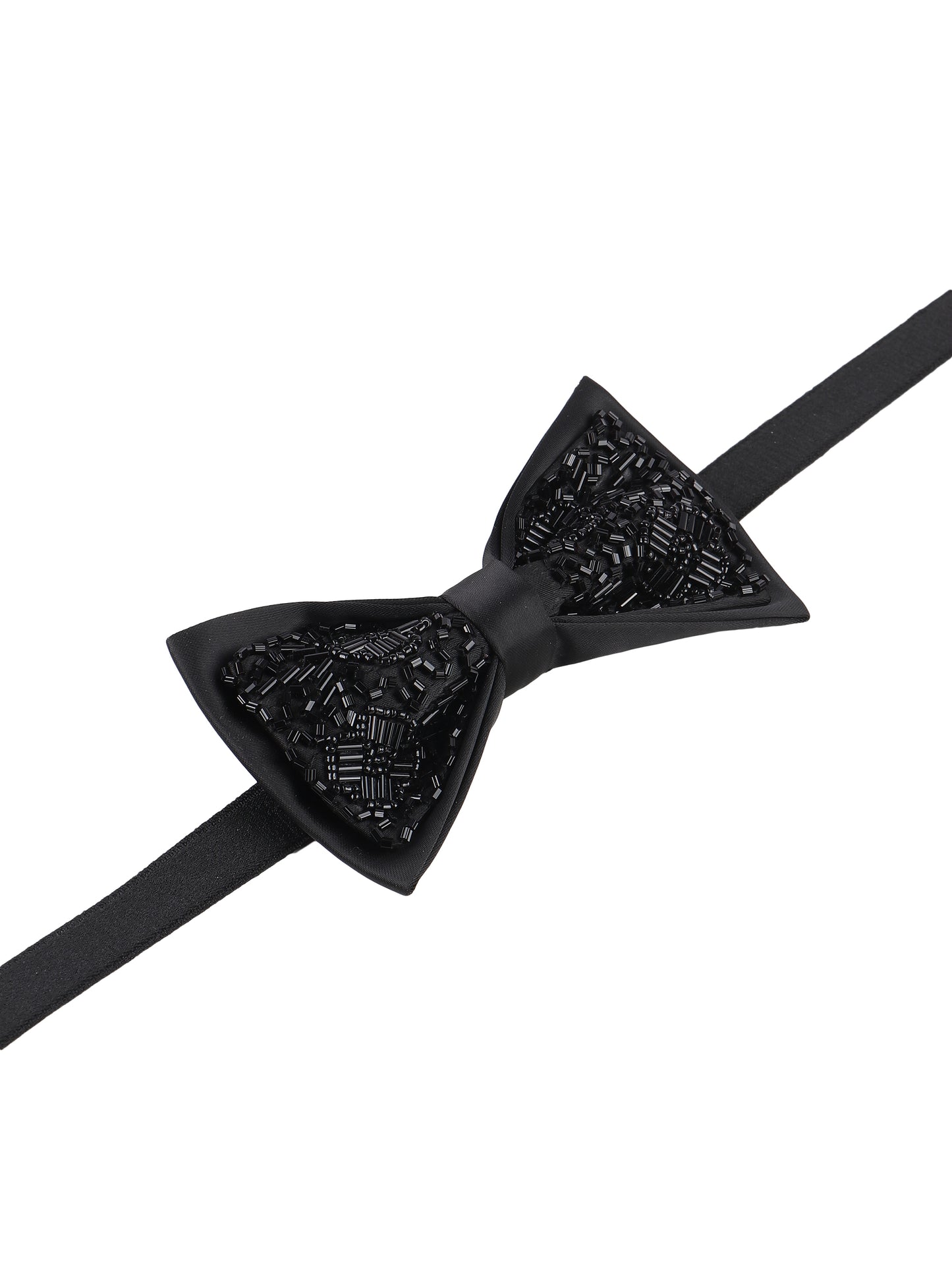 Alvaro Castagnino Men Bead Embroidered Adjustable Bow Tie