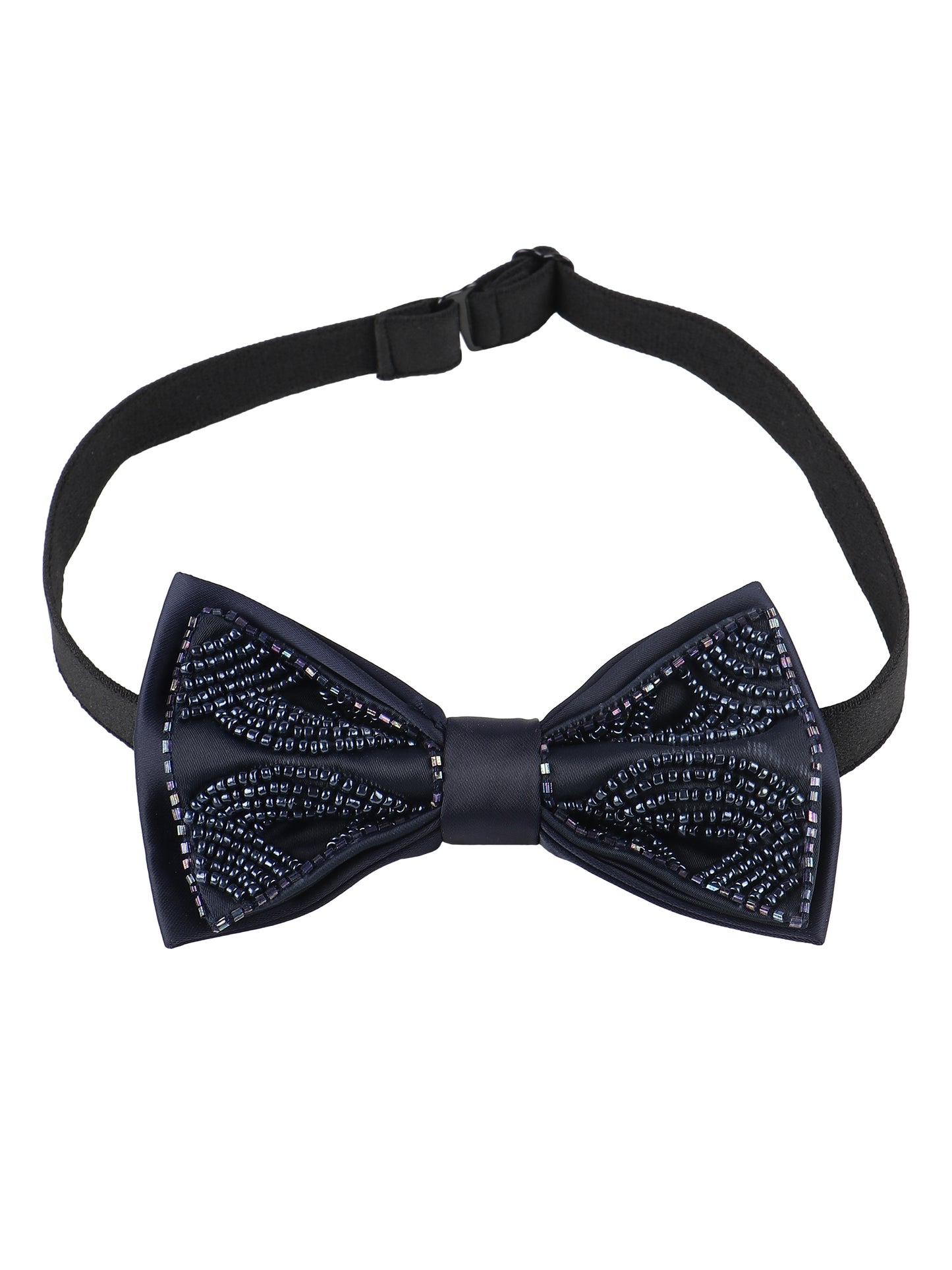 Alvaro Castagnino Men Microfiber Bead Embroidered Adjustable Bow Tie