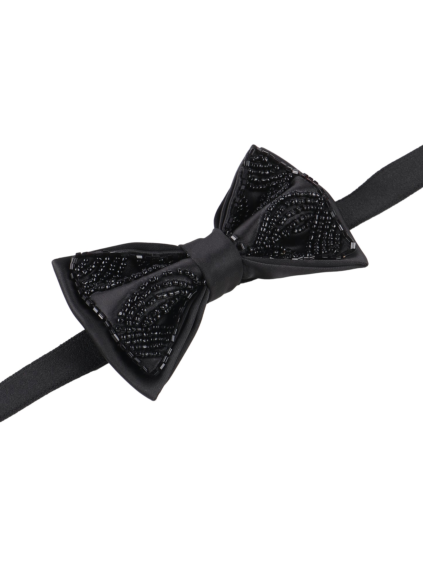 Alvaro Castagnino Men Microfiber Bead Embroidered Adjustable Bow Tie