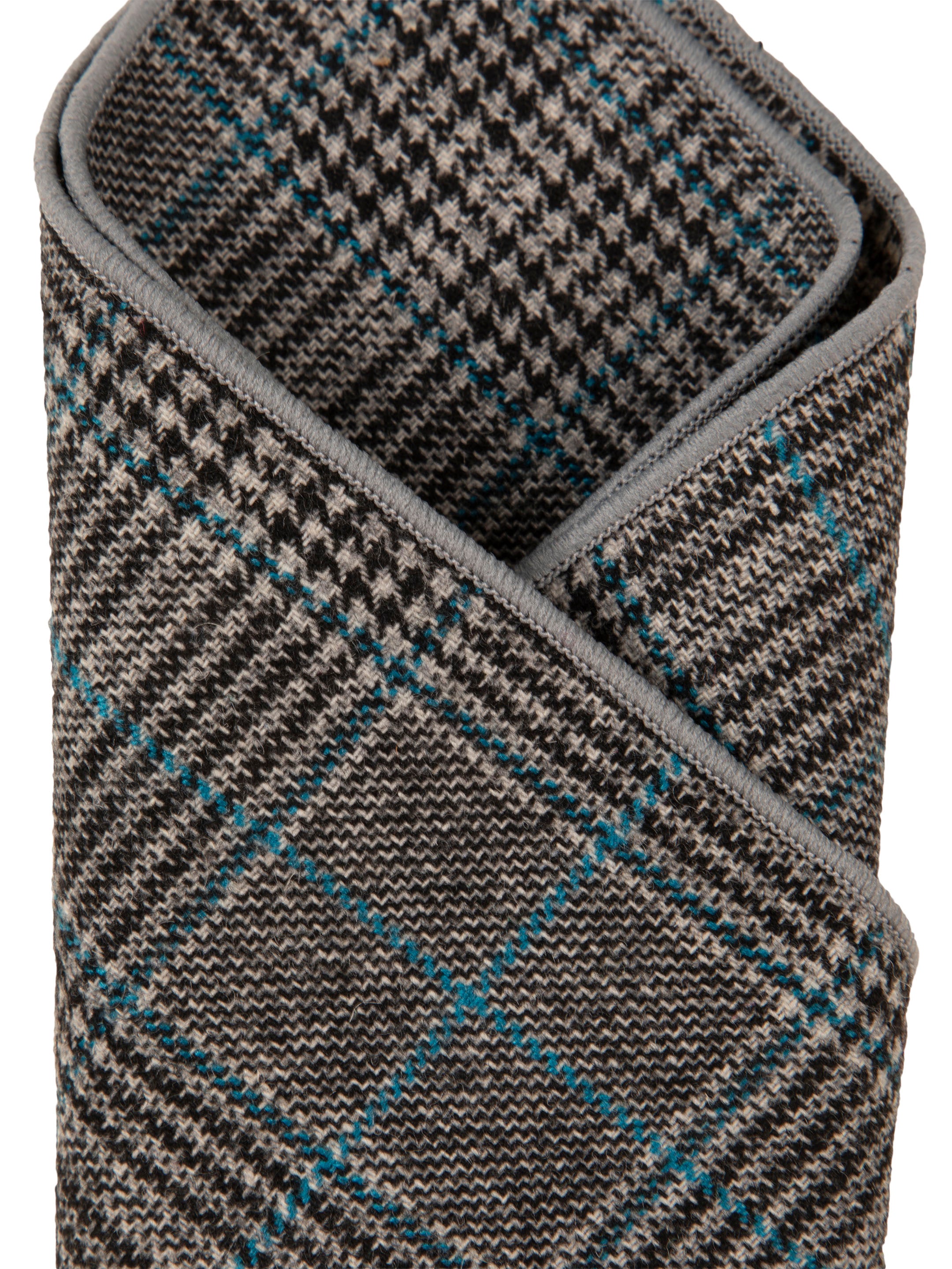 Grey Checked Cotton Pocket Square