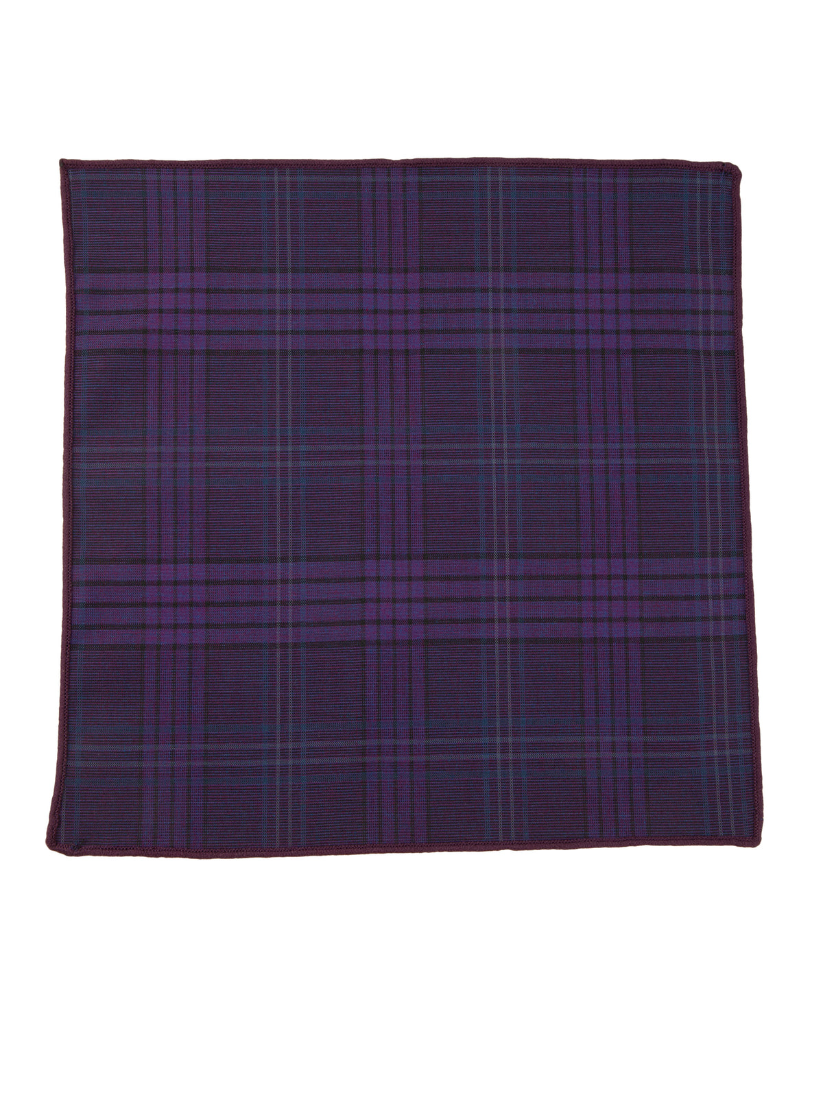 Purple Plaid Cotton Pocket Square