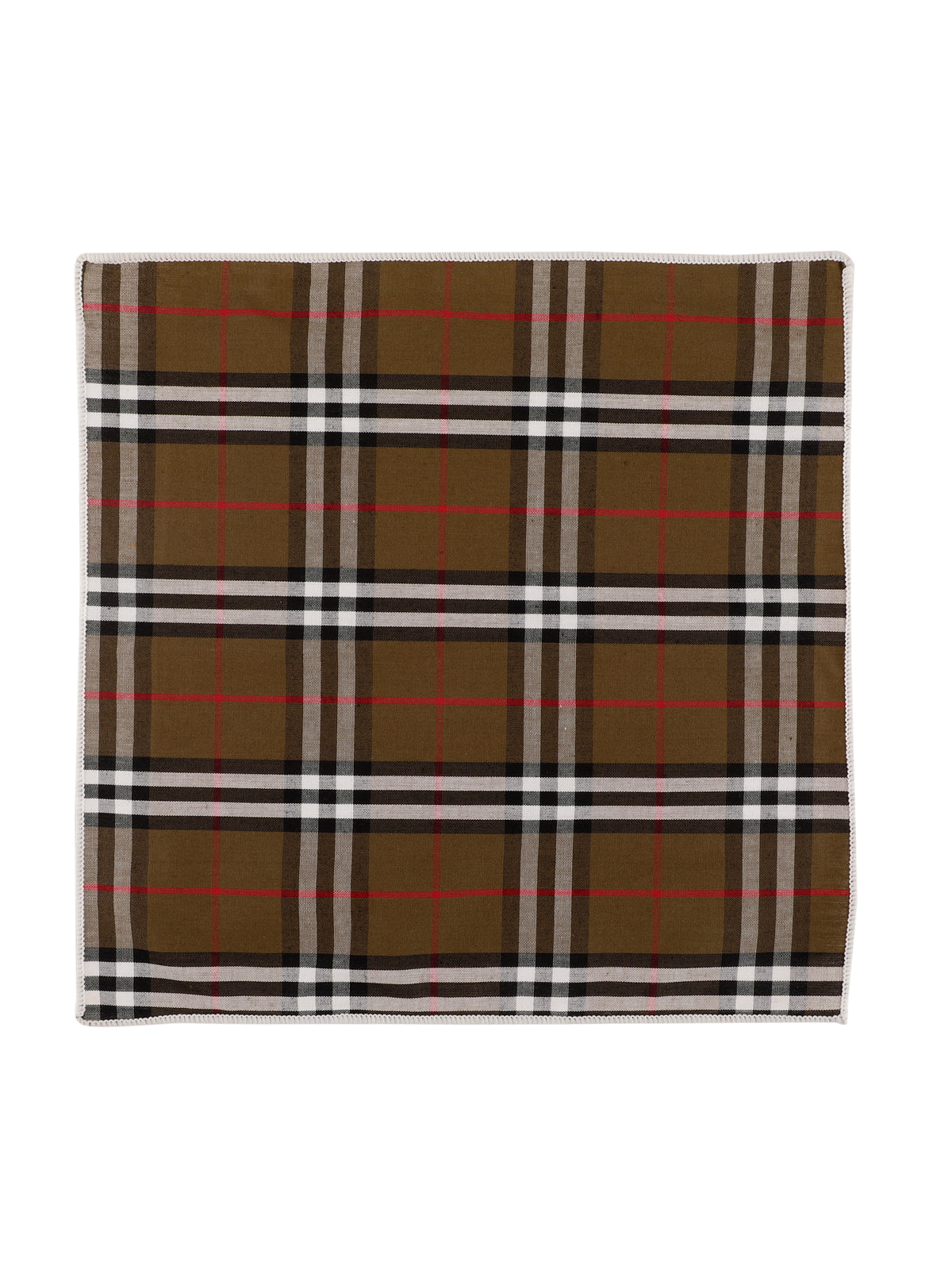 Olive & Black Plaid Cotton Pocket Square