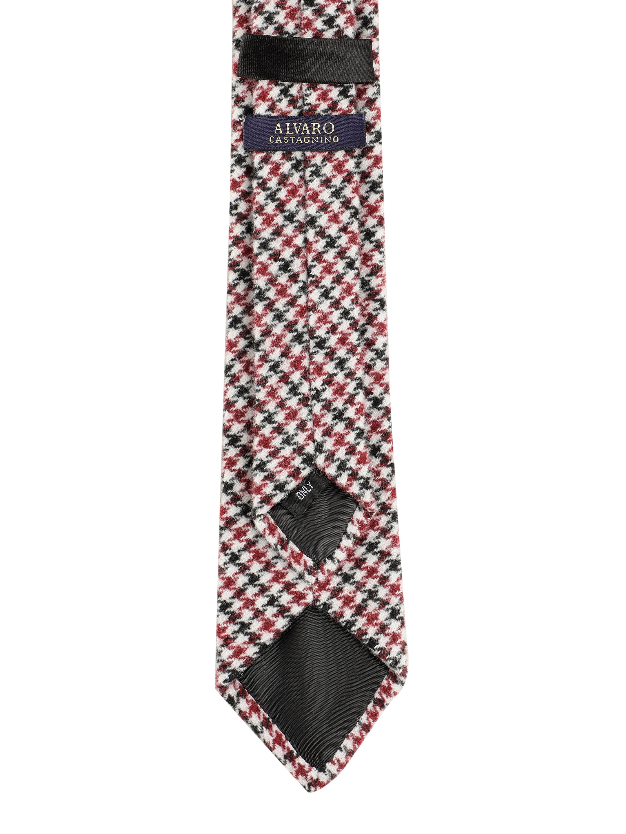 Maroon Houndstooth Cotton Necktie