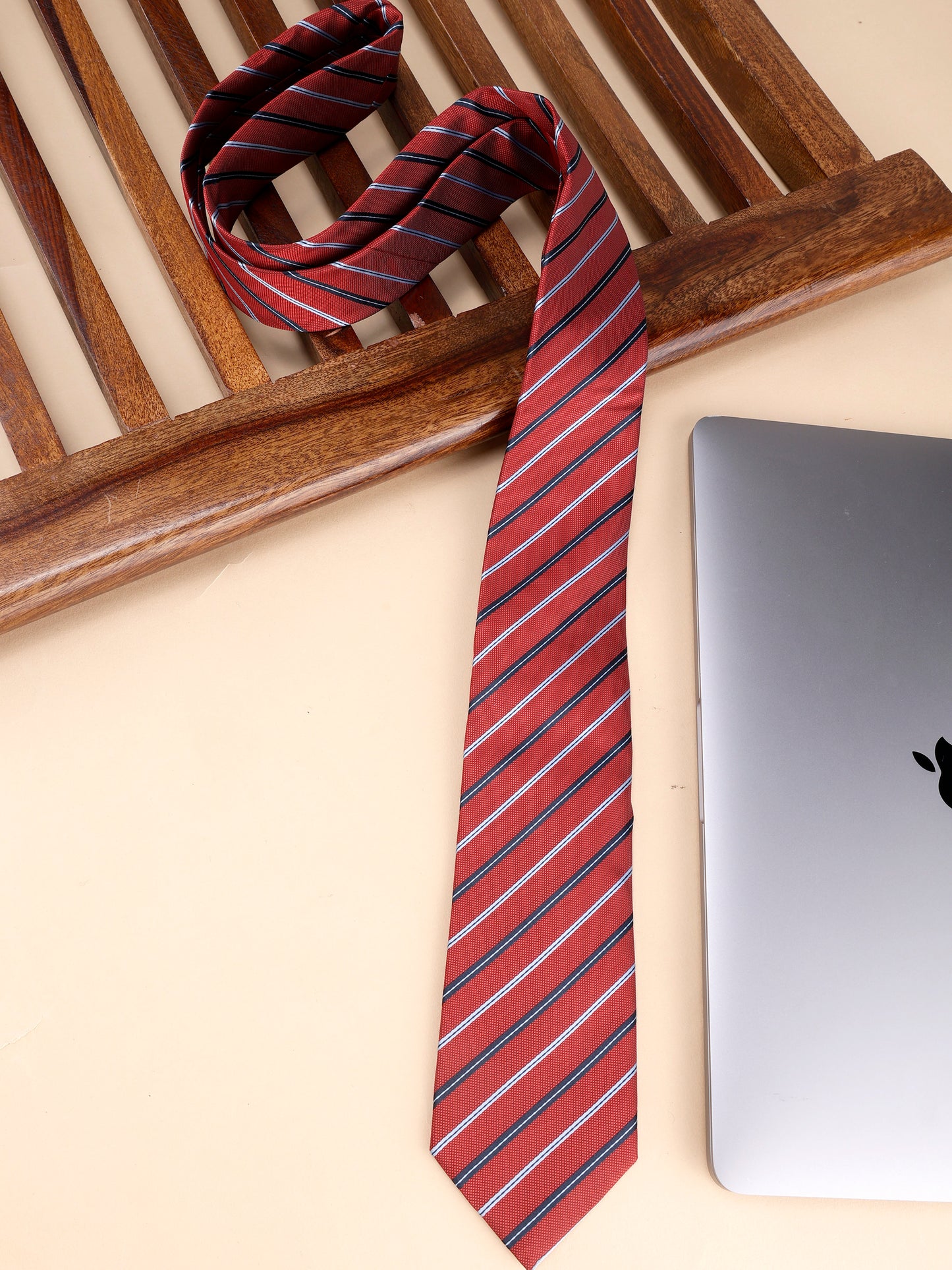 Alvaro Castagnino Red & Multi Coloured Microfiber Necktie for Men