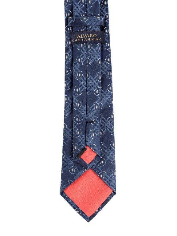 Alvaro Castagnino Blue & White Coloured Microfiber Necktie for Men