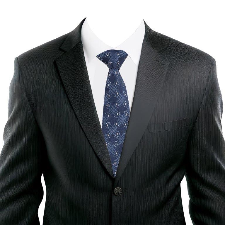 Checks Navy Blue Necktie