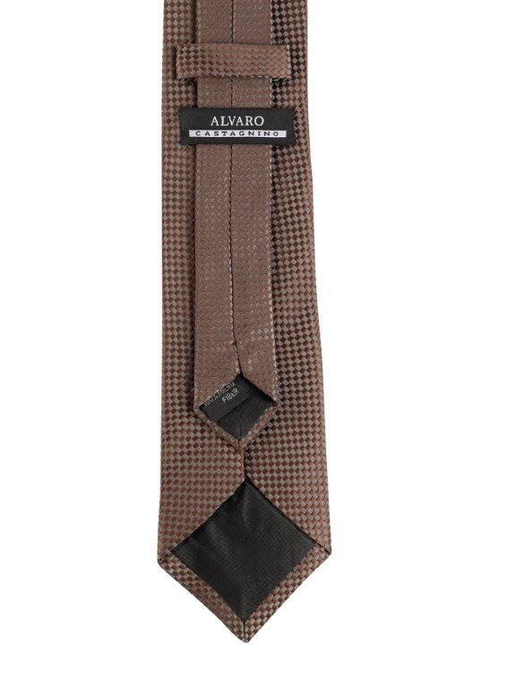 Alvaro Castagnino Brown & Grey Coloured Microfiber Necktie for Men