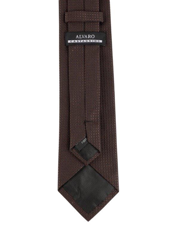 Alvaro Castagnino Brown Coloured Microfiber Necktie for Men