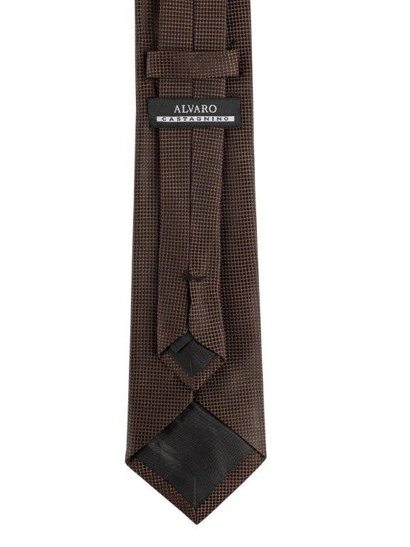 Alvaro Castagnino Brown Coloured Microfiber Necktie for Men