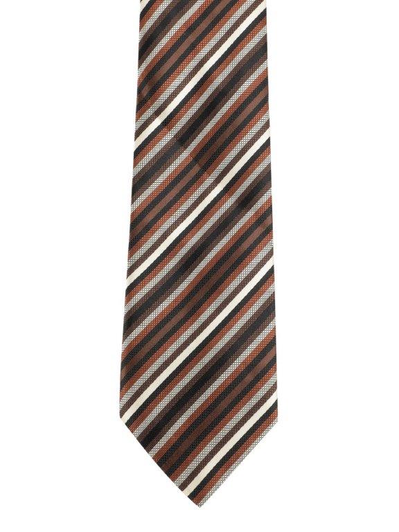 Alvaro Castagnino Brown & Multi Coloured Microfiber Necktie for Men