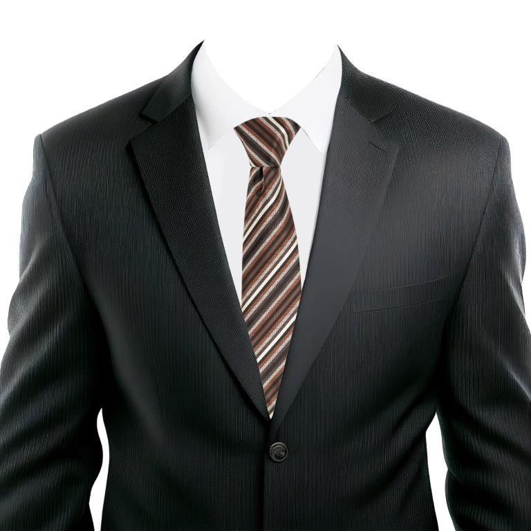 Striped Brown Diagonal Necktie