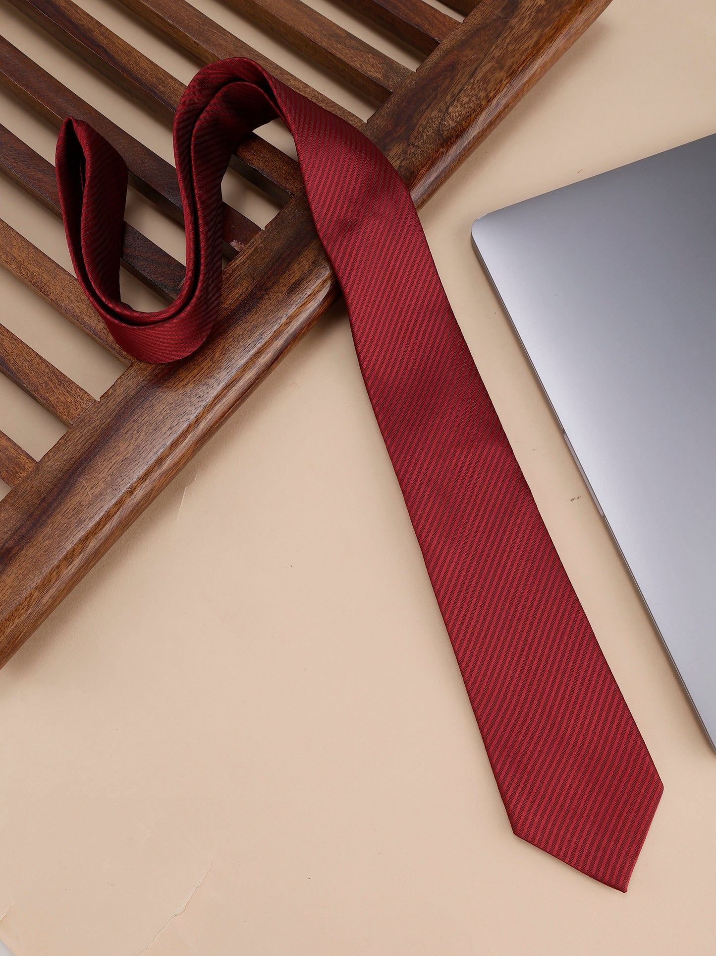 Alvaro Castagnino Red Coloured Microfiber Necktie for Men