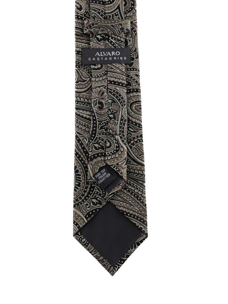 Alvaro Castagnino Brown & Black Coloured Silk Necktie for Men