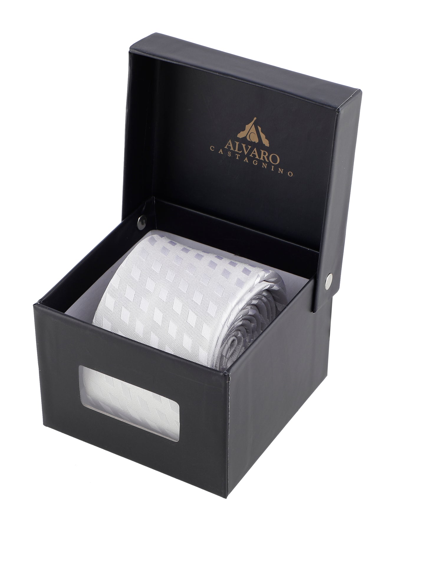 Alvaro Castagnino White Coloured Silk Necktie for Men