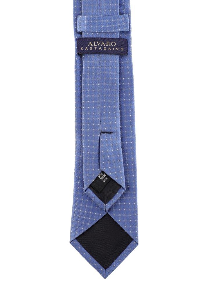 Geometric Blue Silk Necktie