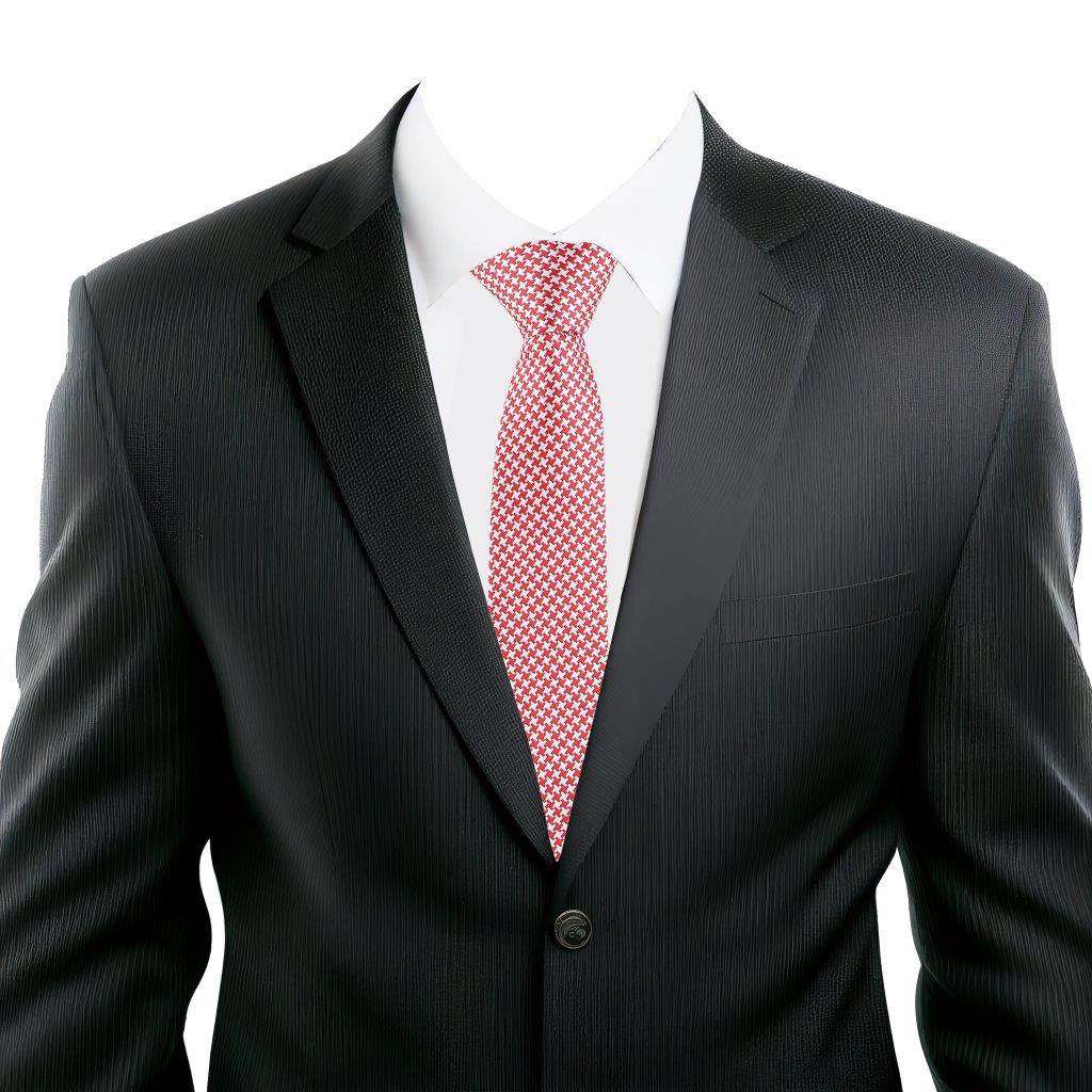 Classic Red & White Silk Necktie