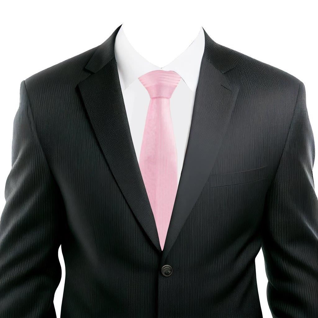 Pink Vertical Striped Silk Necktie