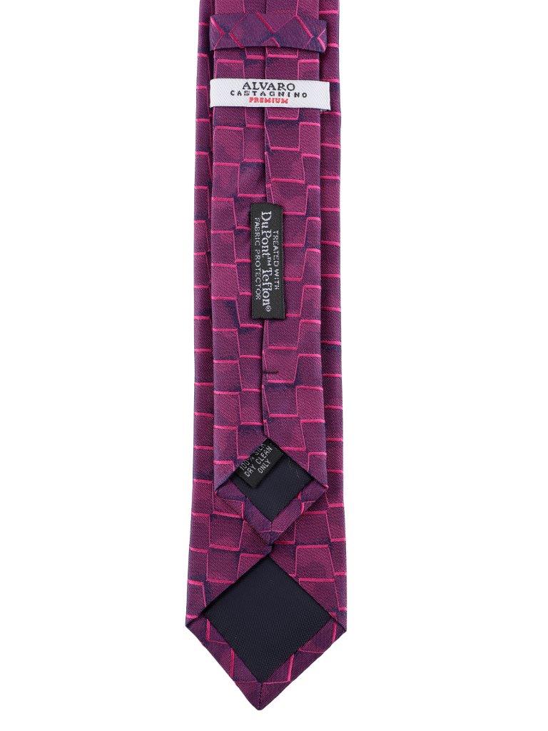Alvaro Castagnino Magenta Coloured Silk Necktie for Men
