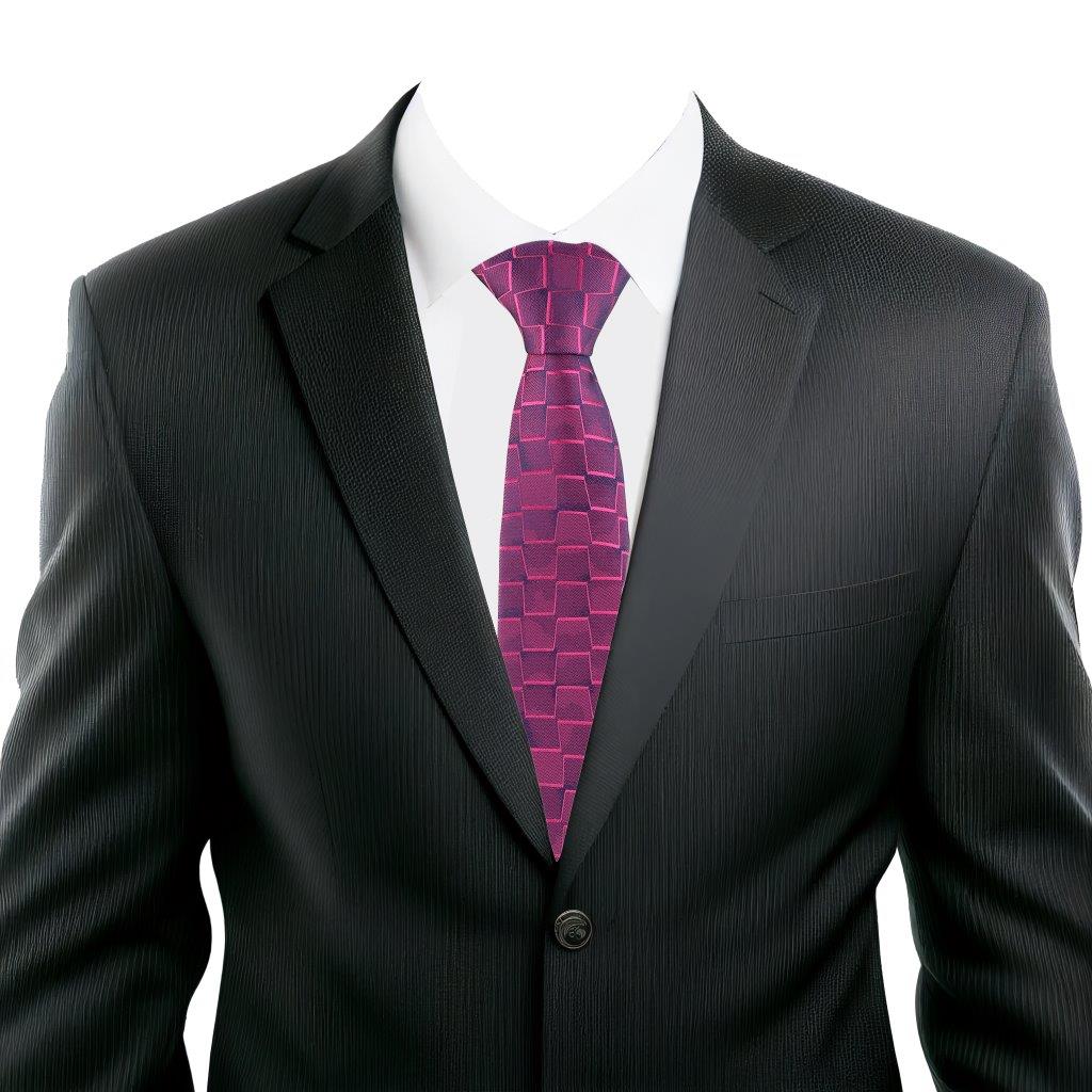 Alvaro Castagnino Magenta Coloured Silk Necktie for Men