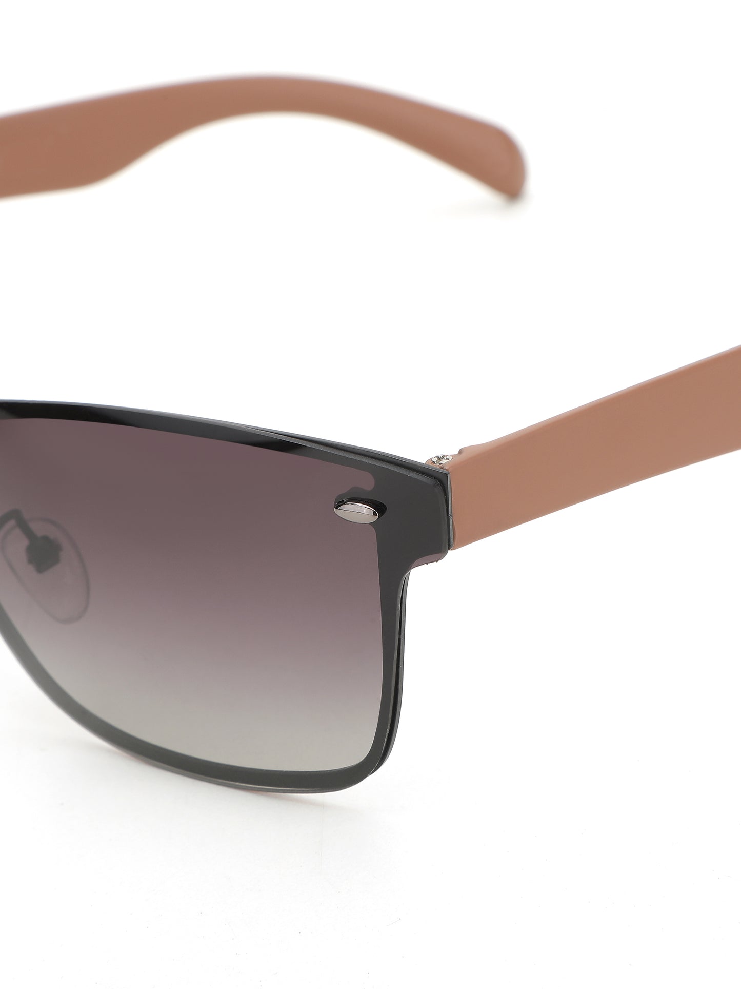 Alvaro Castagnino Men Black & Brown Aviator Polarised Lens Sunglasses