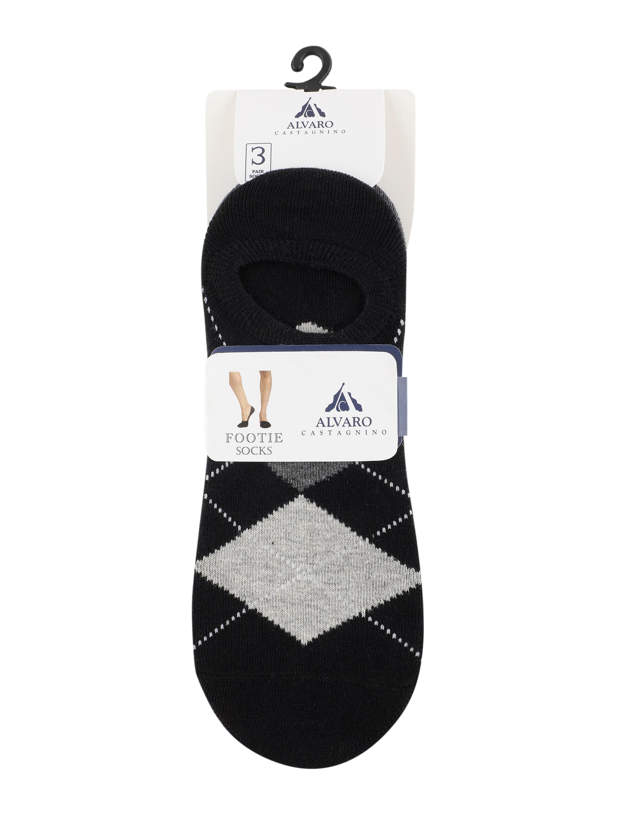 Alvaro Castagnino Men Multi Coloured Checked Shoe Liners Socks