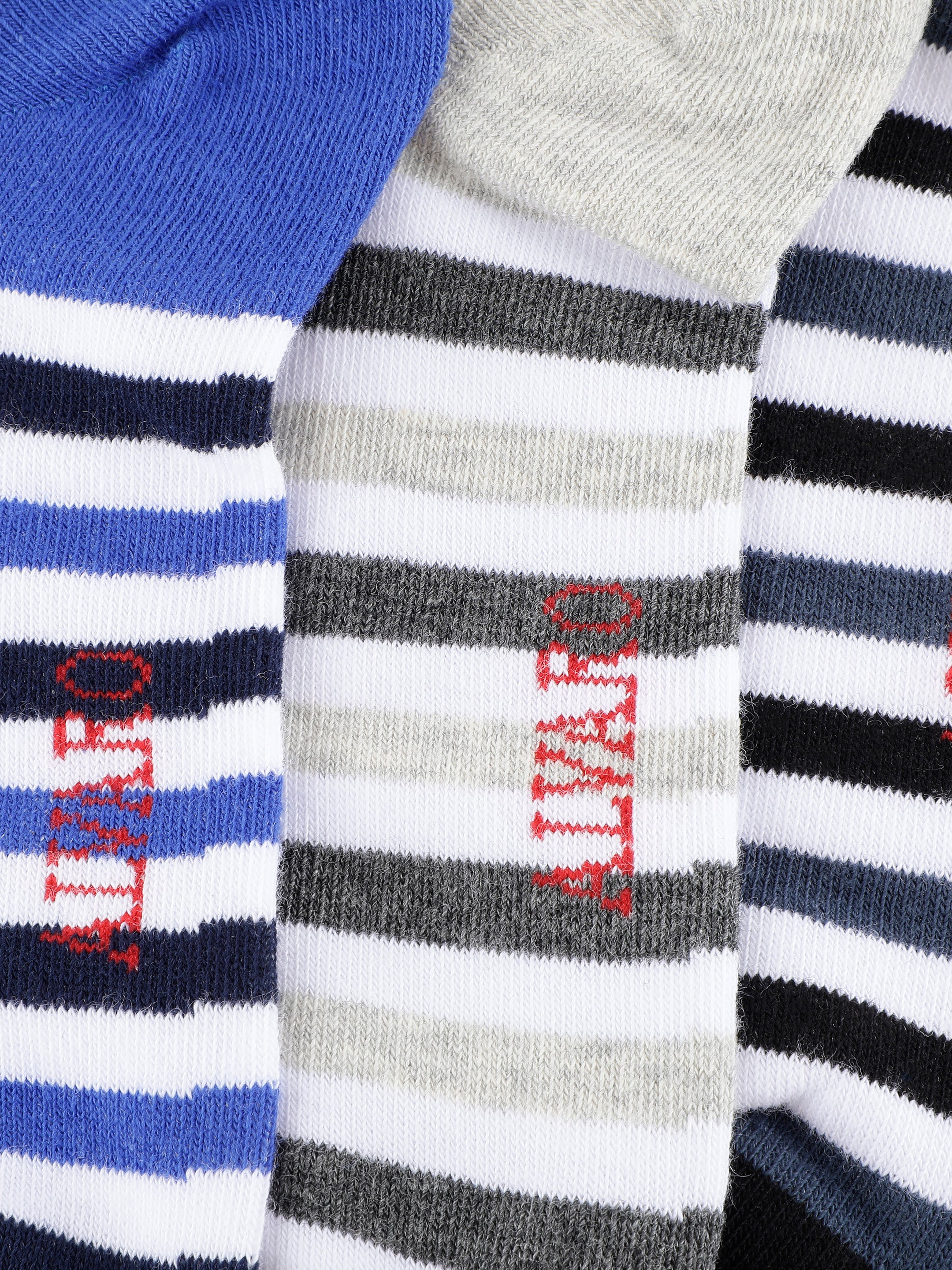 White Socks with Multicolour Stripes