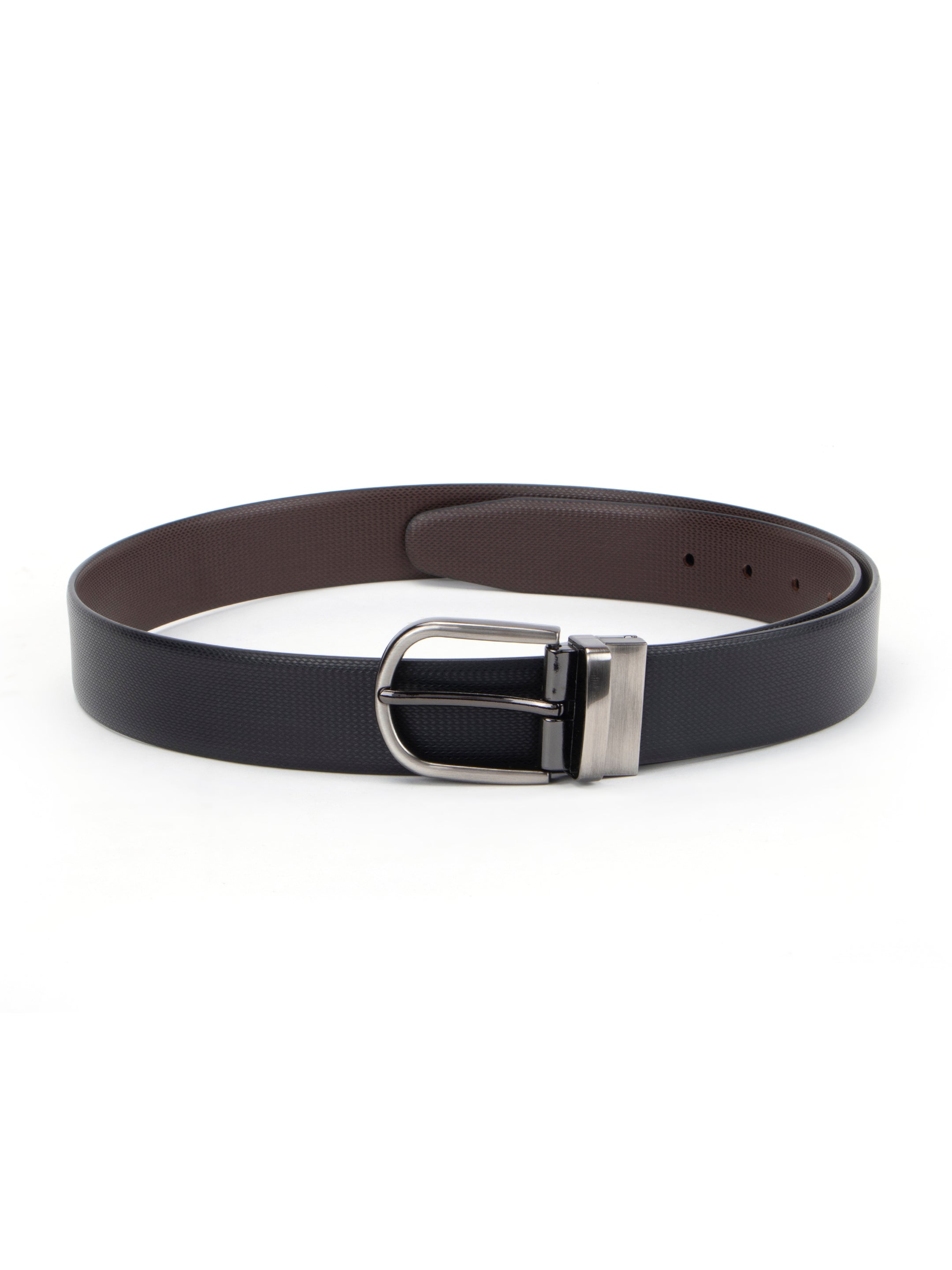 Reversible Black & Brown Diamond Cut Leather Belt