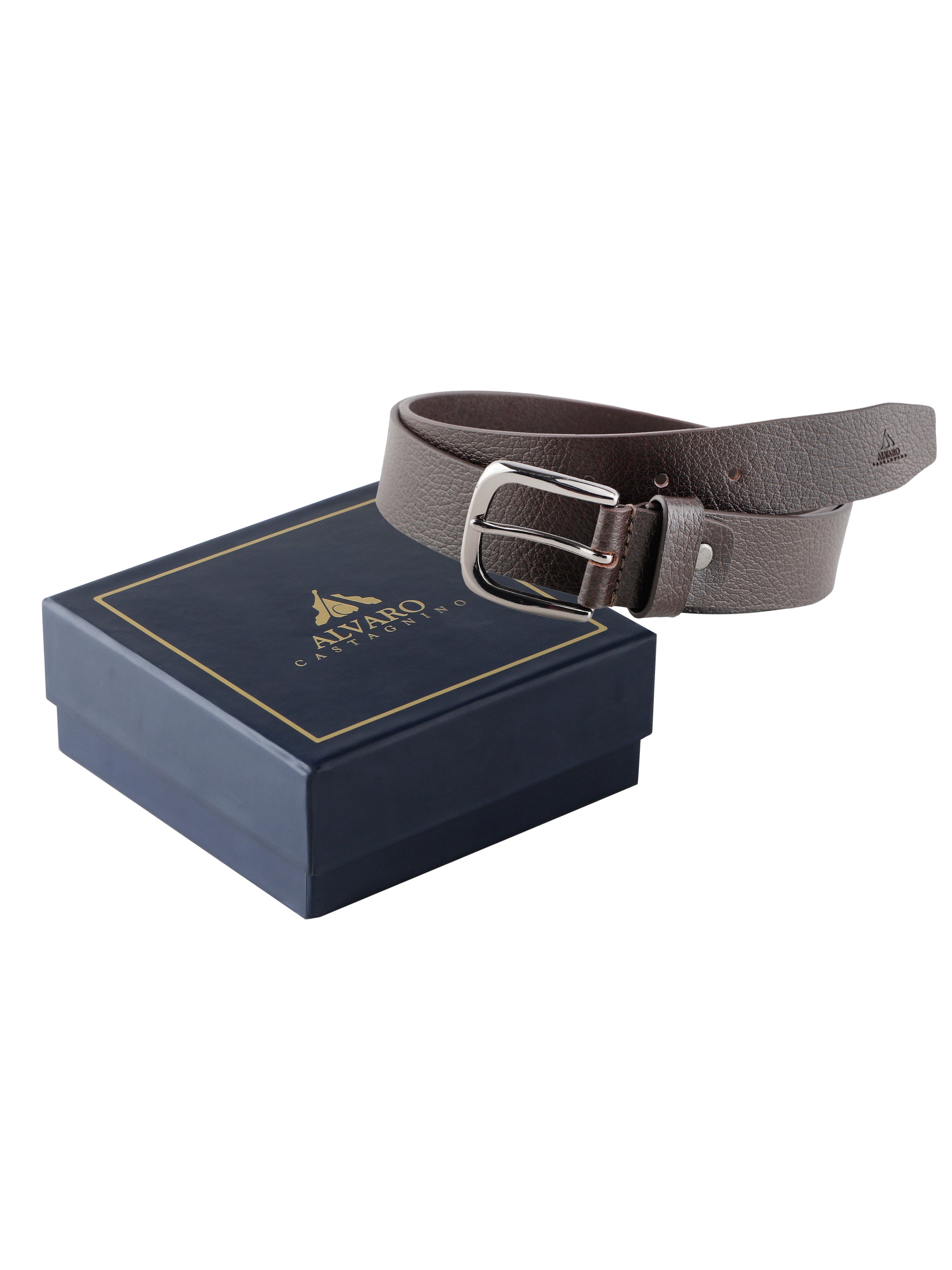 Brown Pebbled Leather Belt