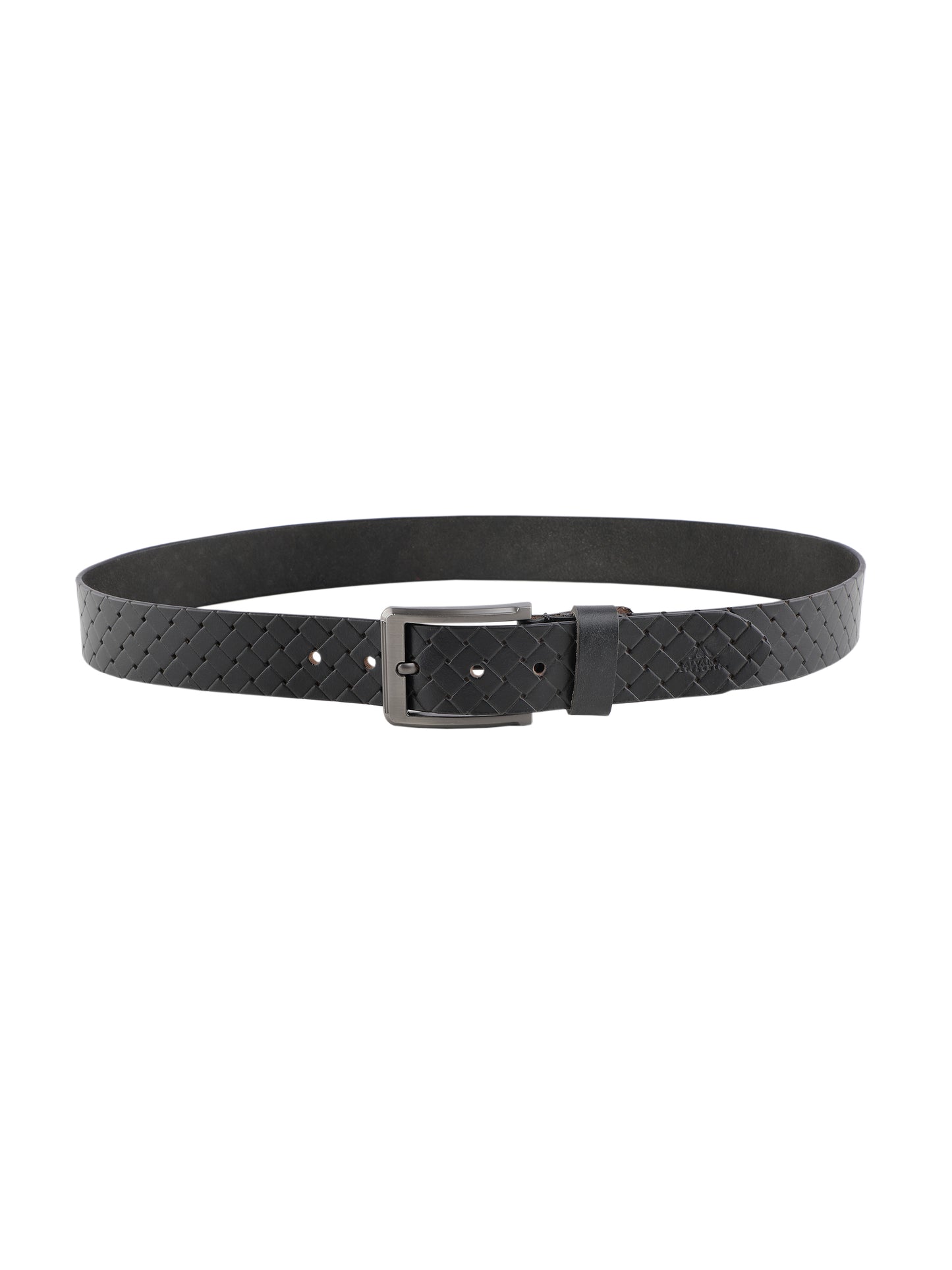 Alvaro Castagnino Men Black Textured Leather Casual Belt
