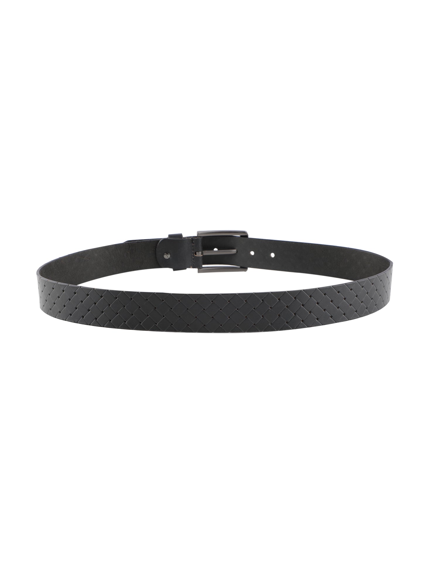 Alvaro Castagnino Men Black Textured Leather Casual Belt