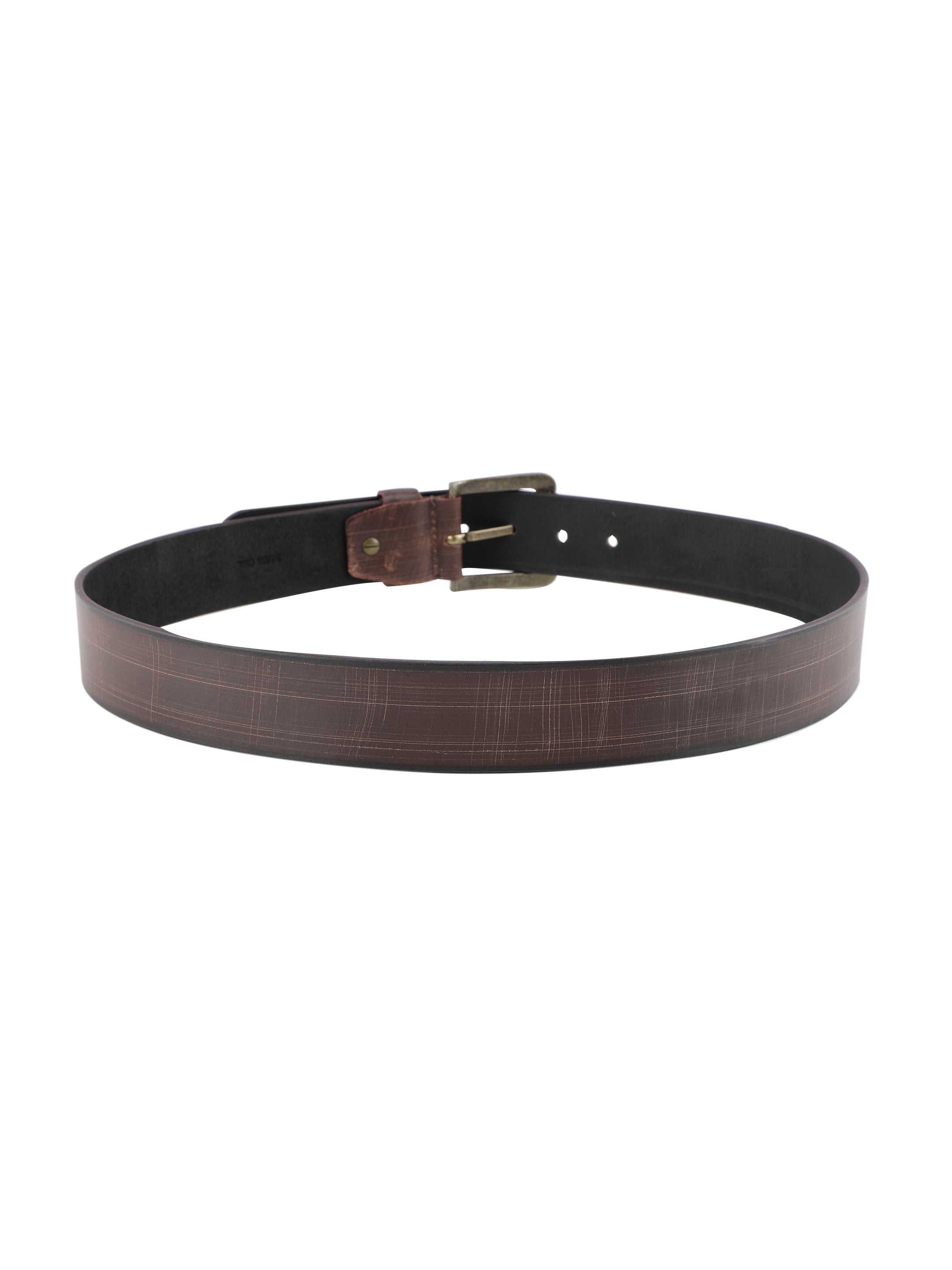 Alvaro Castagnino Men Coffee Brown Textured Leather Casual Belt