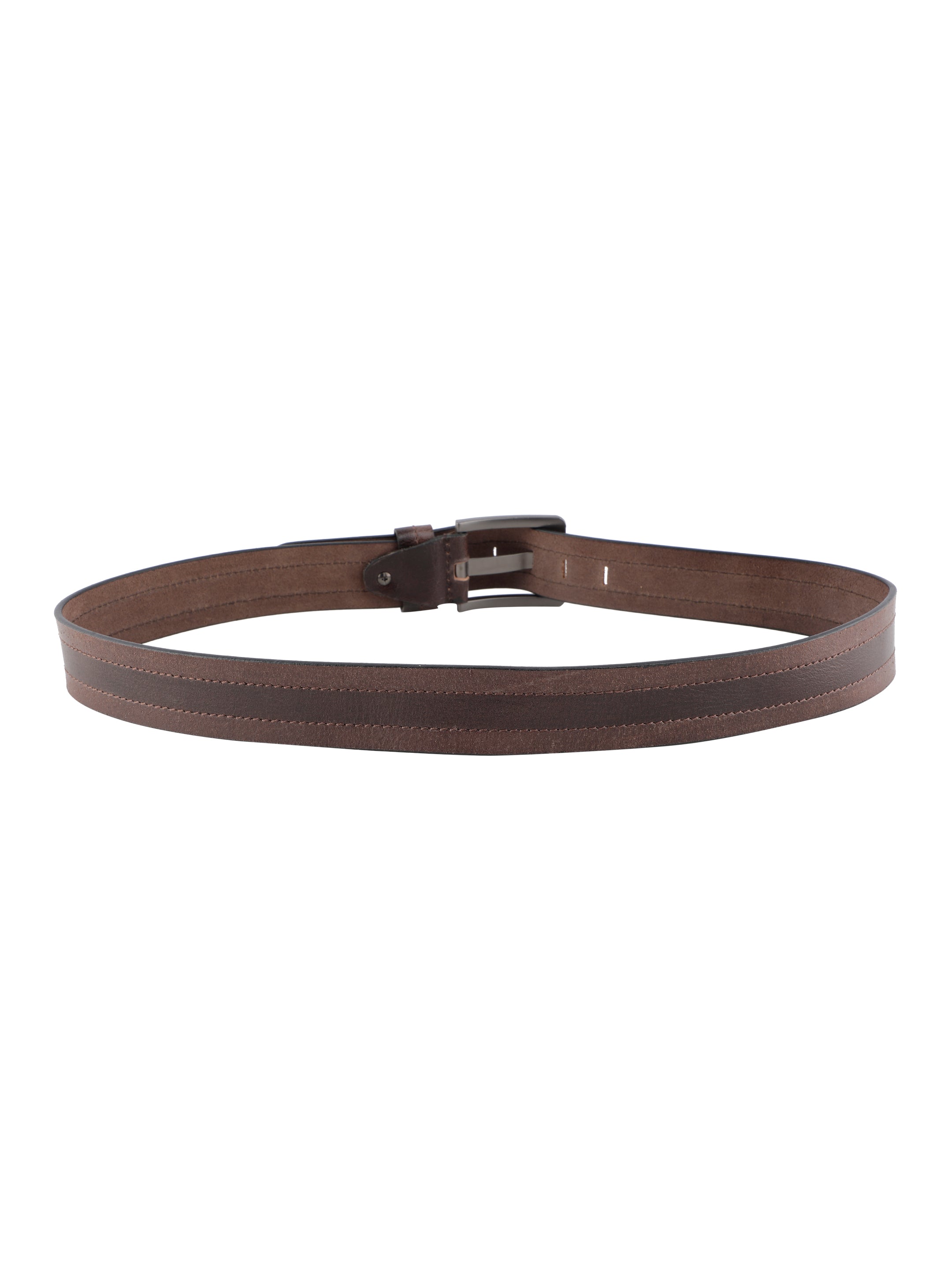 Brown & Mahogany Striped Leather Belt