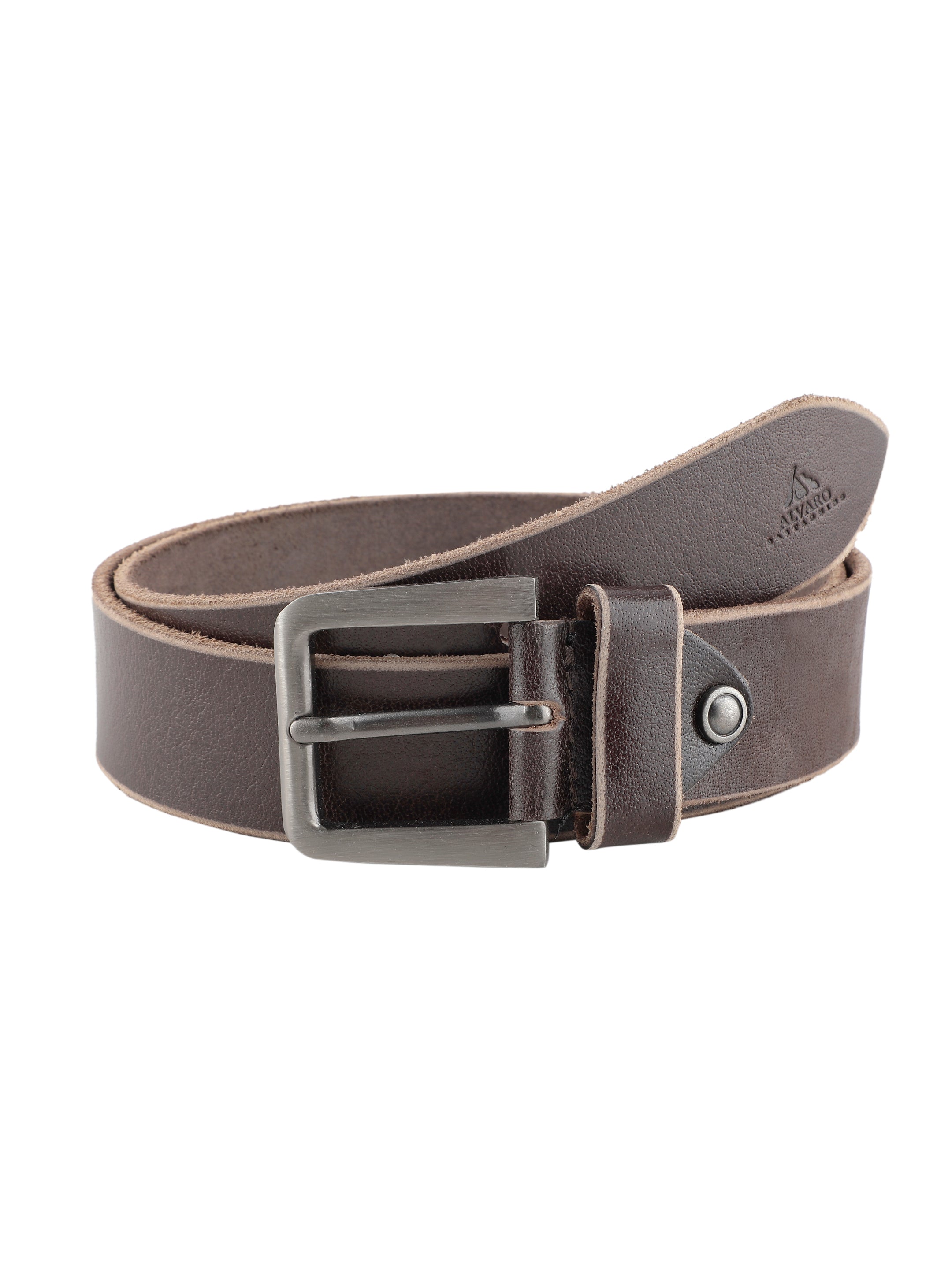 Brown Raw Edge Leather Belt