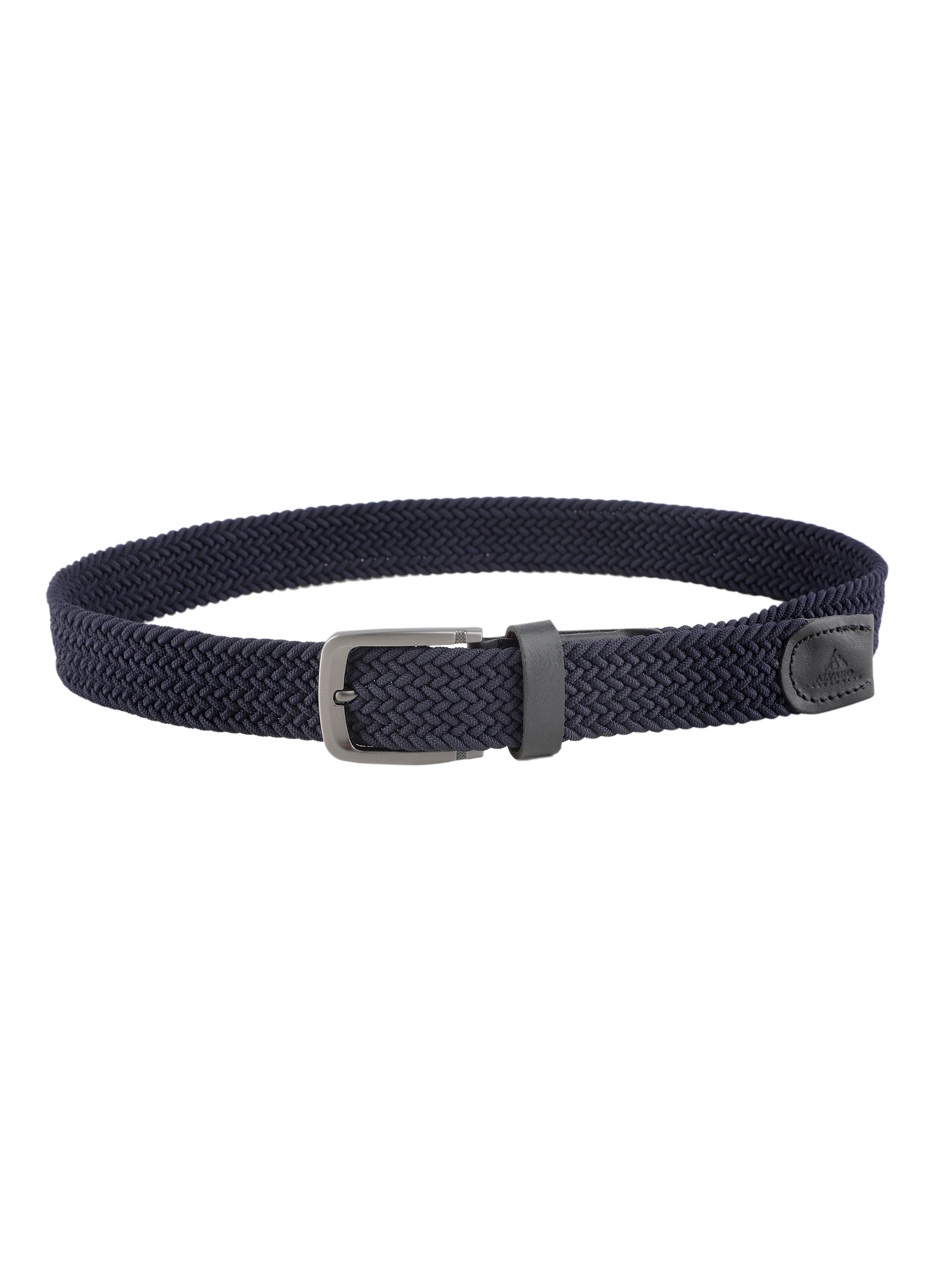 Navy Blue Braided Herringbone Belt