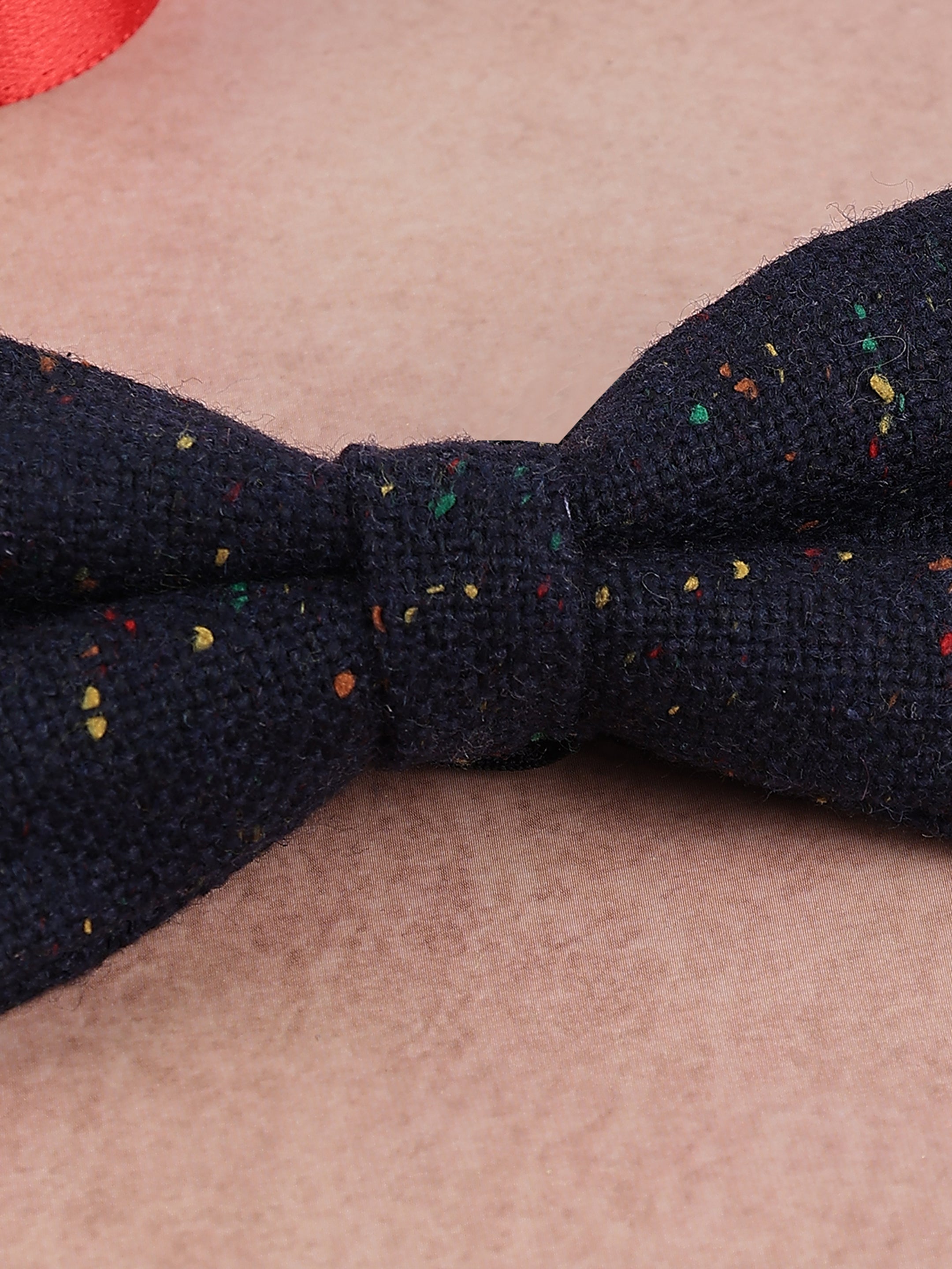 Navy Blue Speckled Donegal Cotton Bow Tie