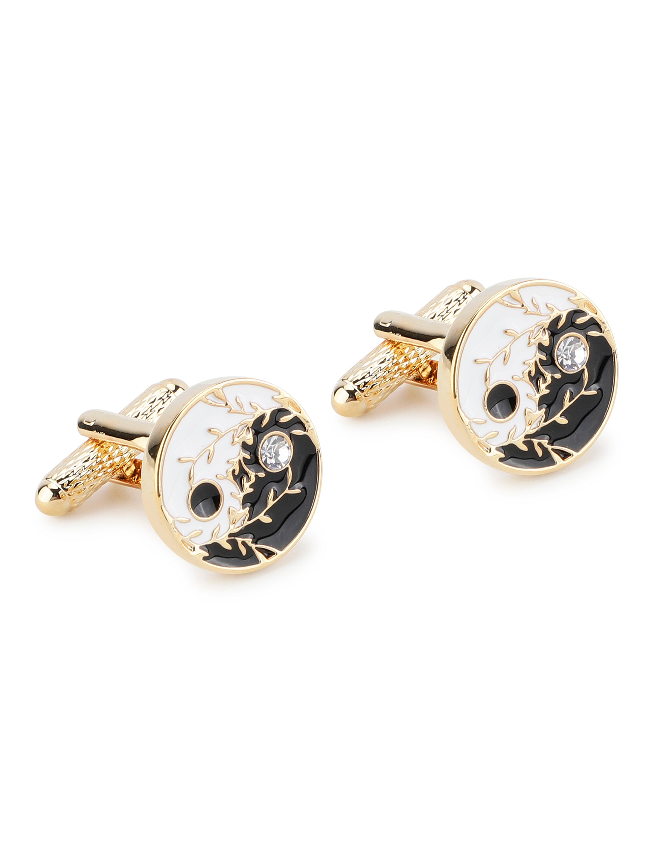 Alvaro Castagnino Black & White Coloured Cufflink for Men