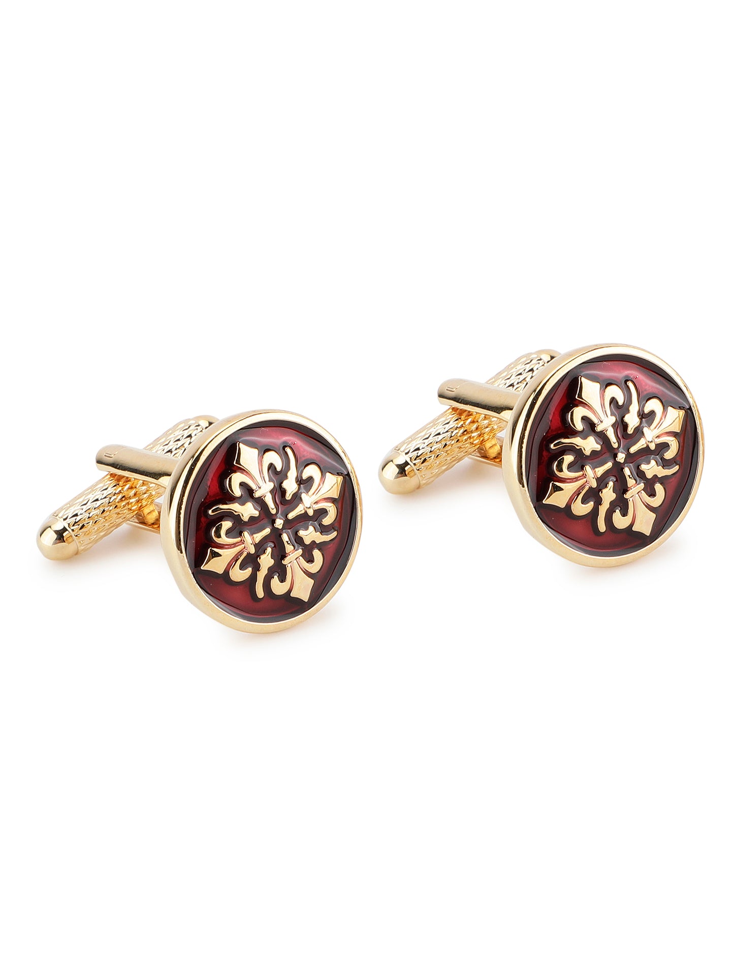 Alvaro Castagnino Gold & Maroon Coloured Cufflink for Men