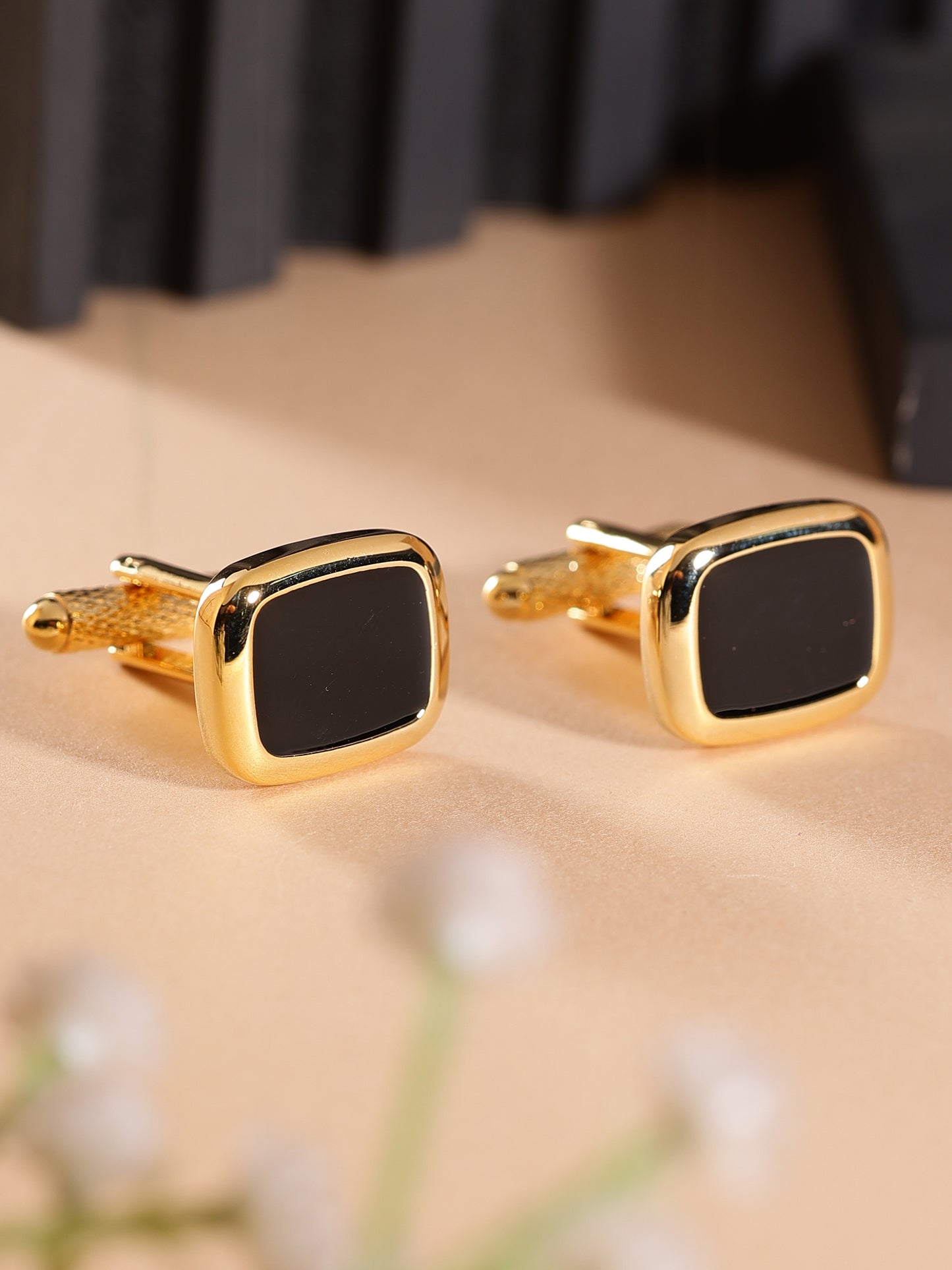 Alvaro Castagnino Black & Gold Coloured Cufflink for Men