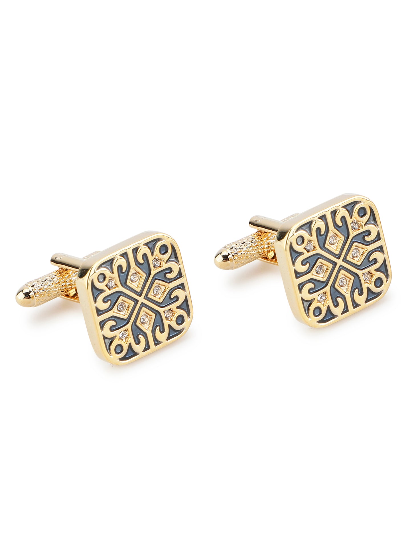 Alvaro Castagnino Black & Gold Coloured Cufflink for Men