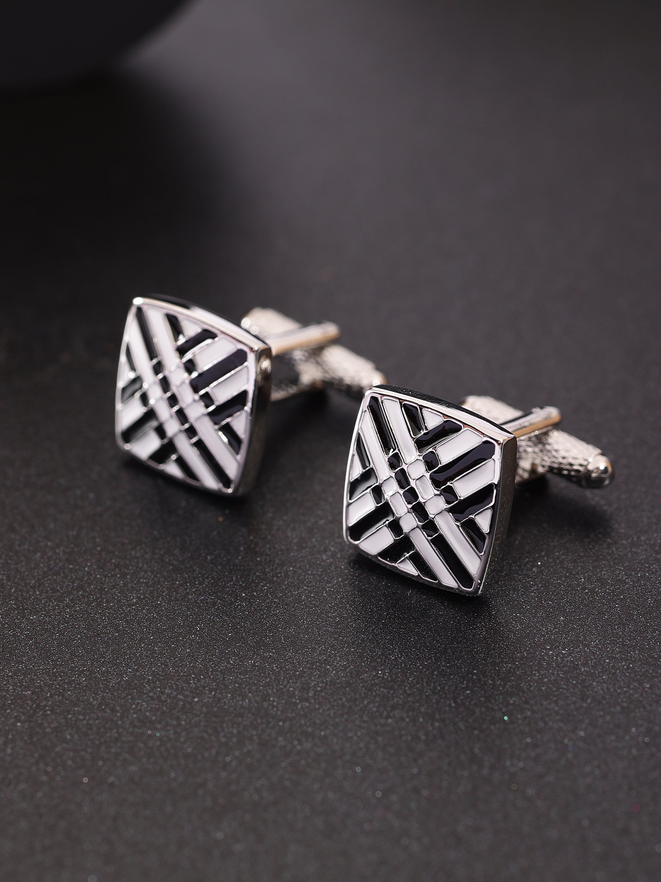 Silver Geometric Cufflink