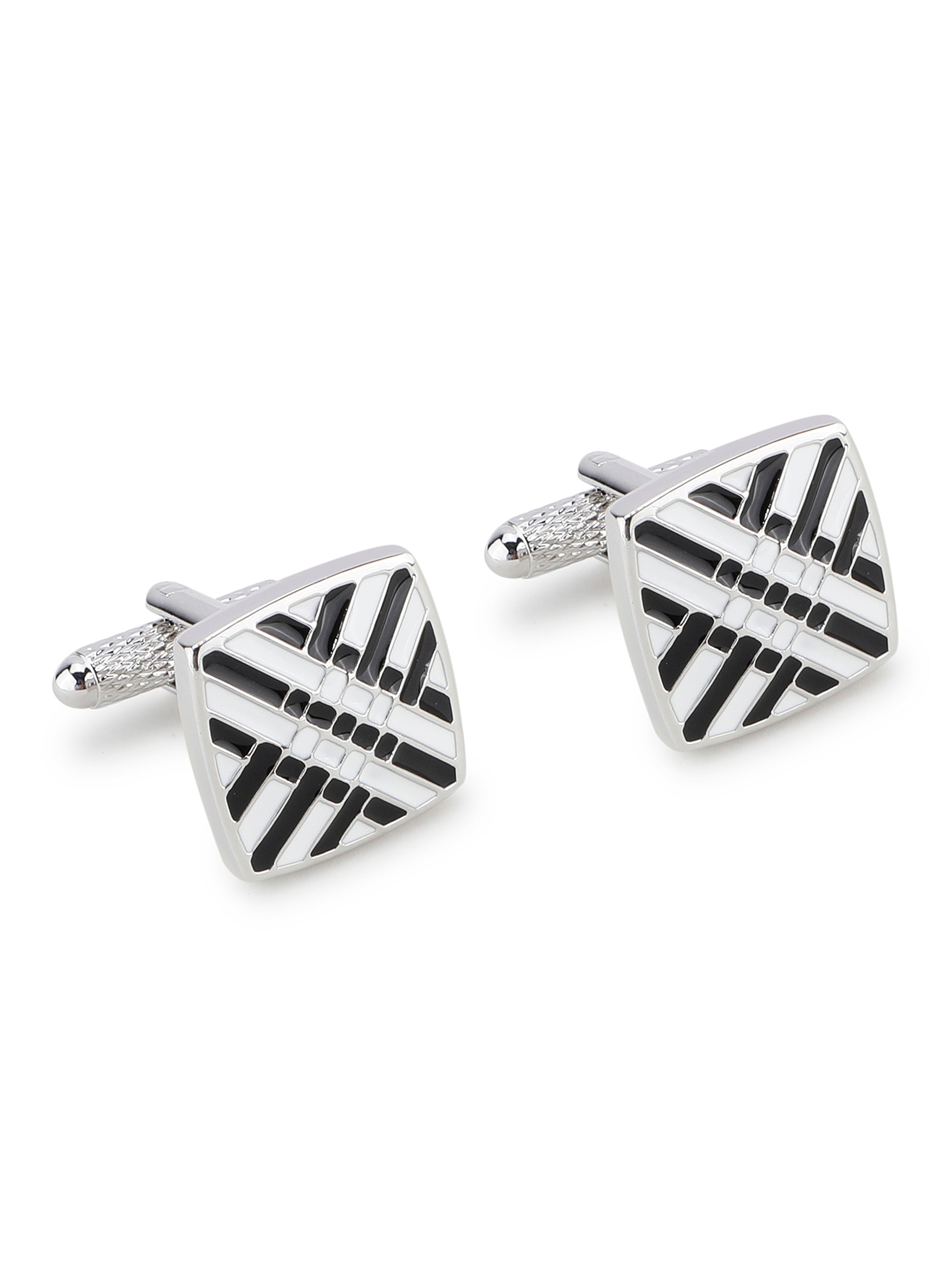 Silver Geometric Cufflink