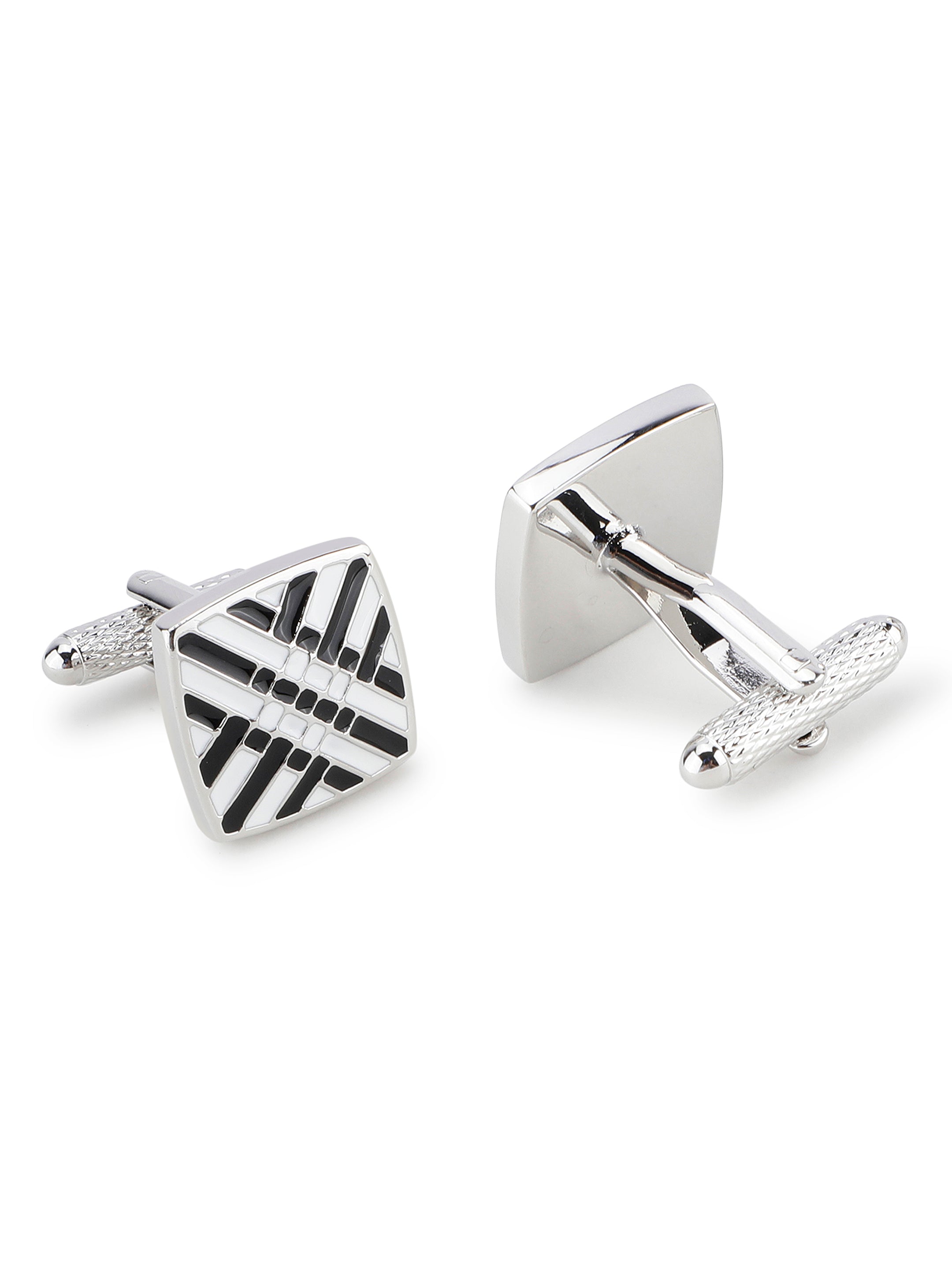 Silver Geometric Cufflink