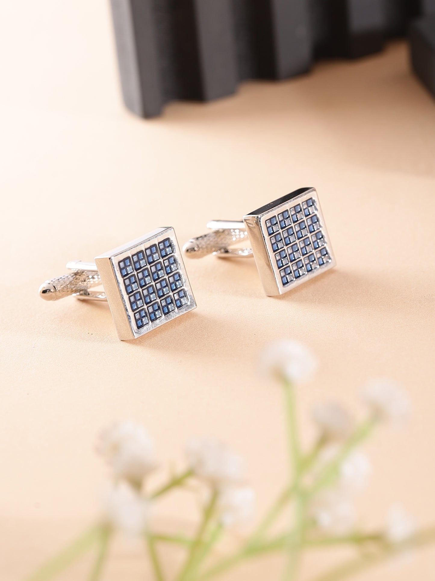 Alvaro Castagnino Blue & Silver Coloured Cufflink for Men