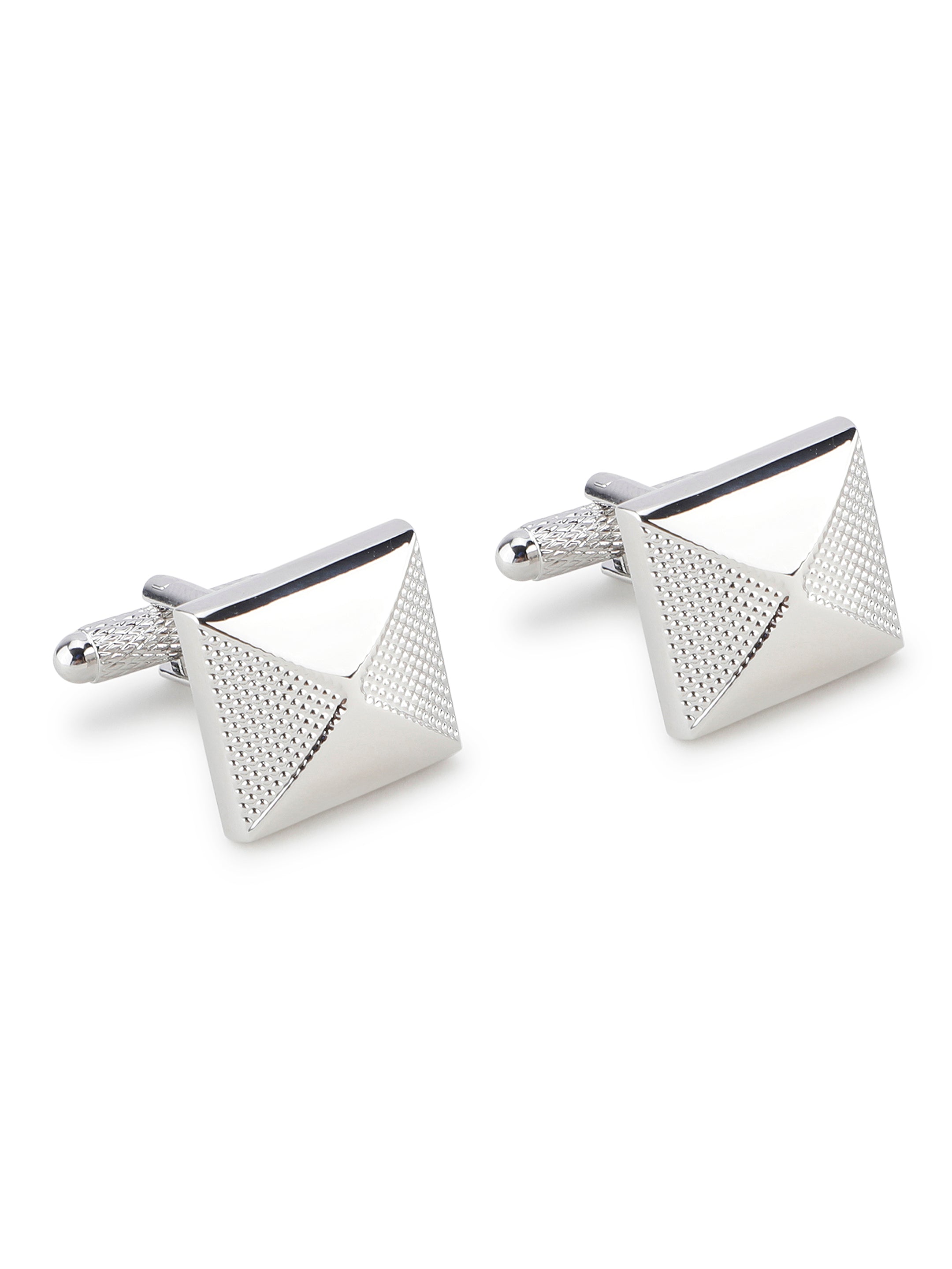 Silver Pyramid Geometric Cufflink