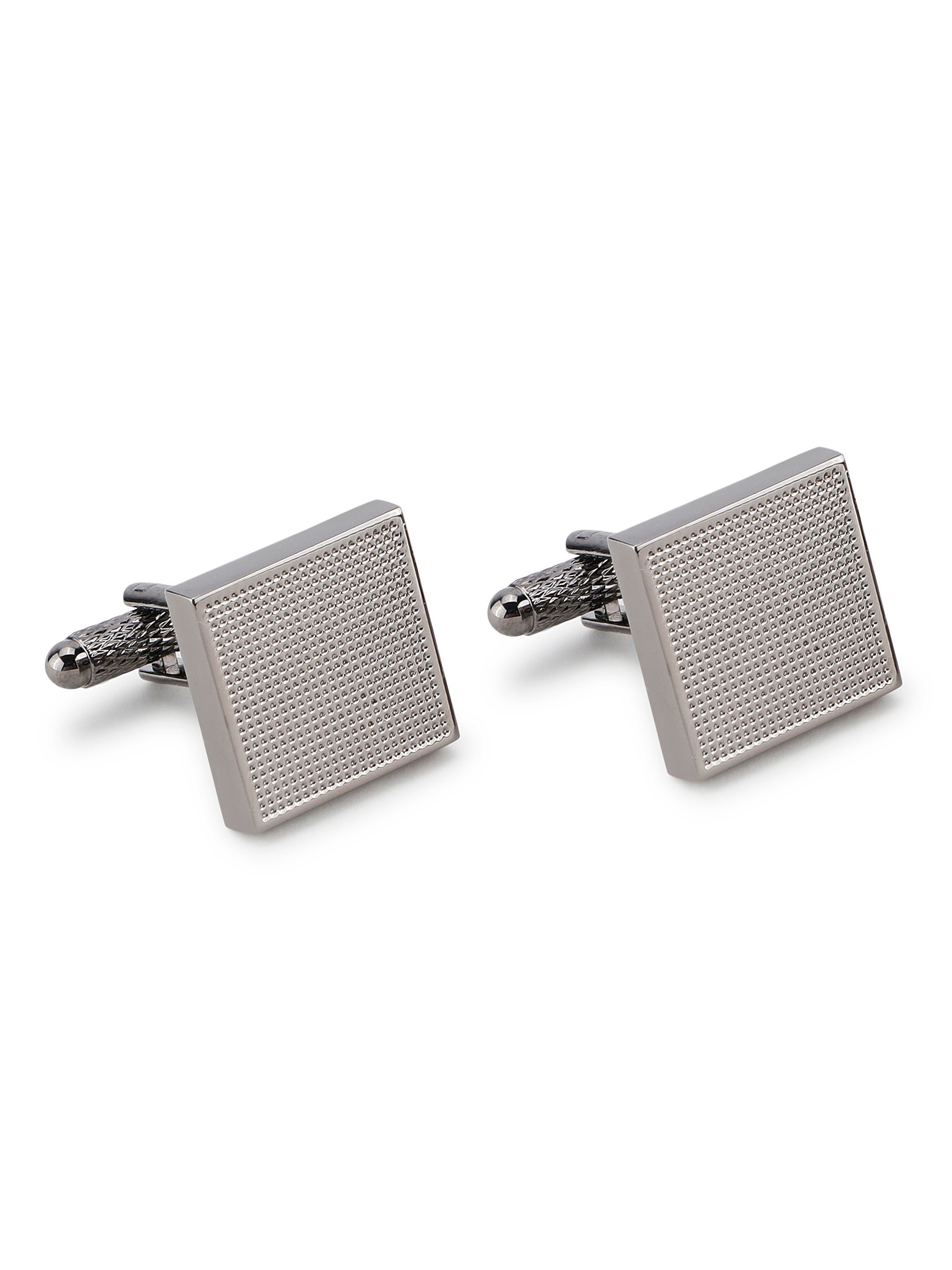 Silver Textured Square Cufflink