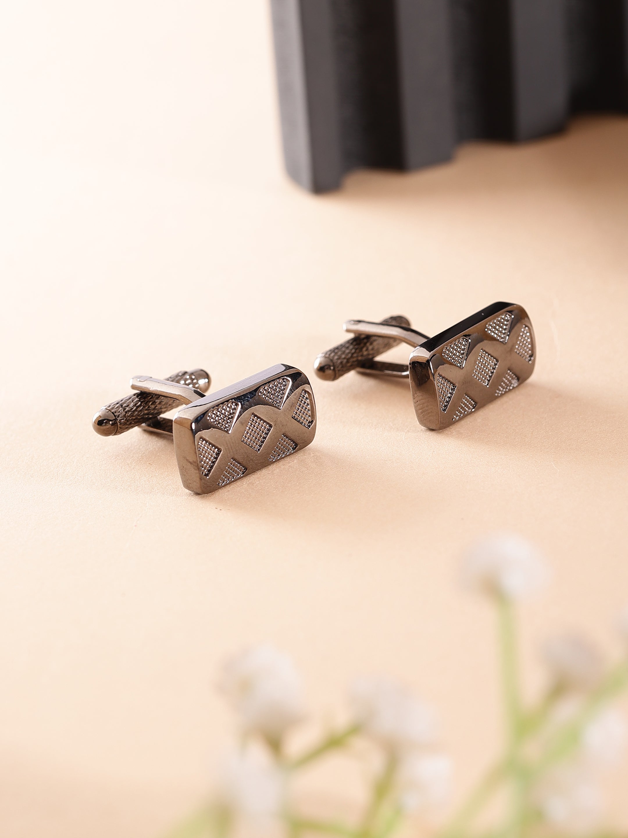 Gunmetal Geometric Cufflink