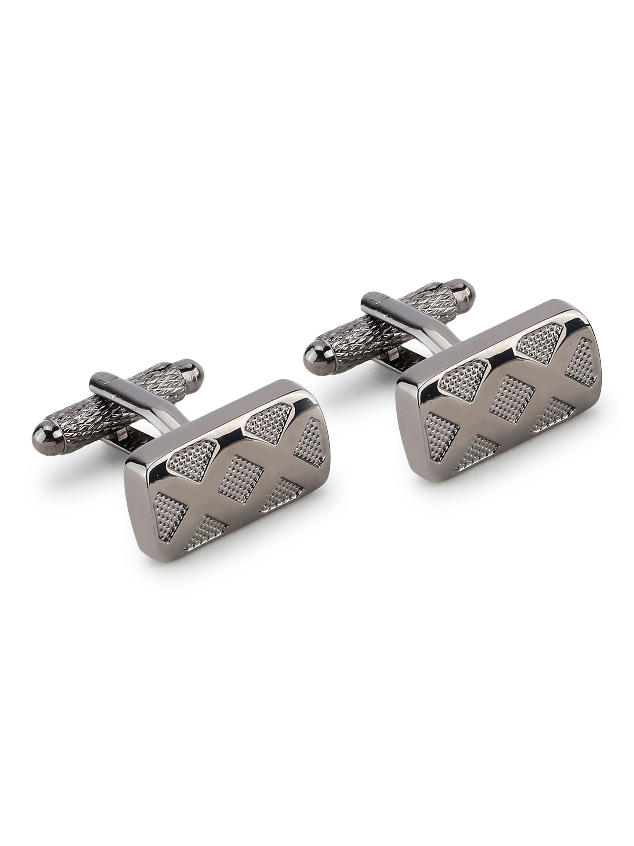 Gunmetal Geometric Cufflink