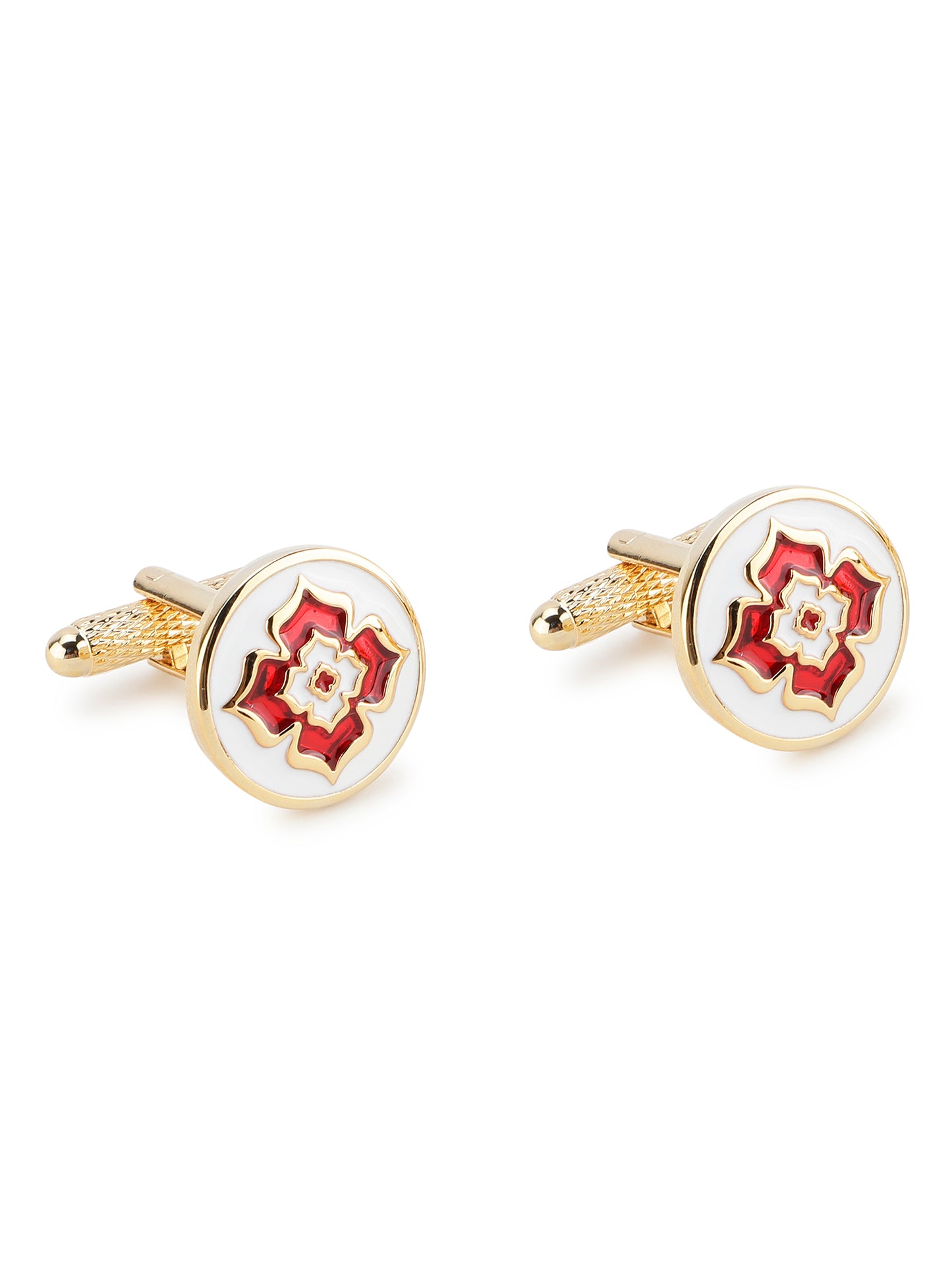 Alvaro Castagnino Red & White Coloured Cufflink for Men