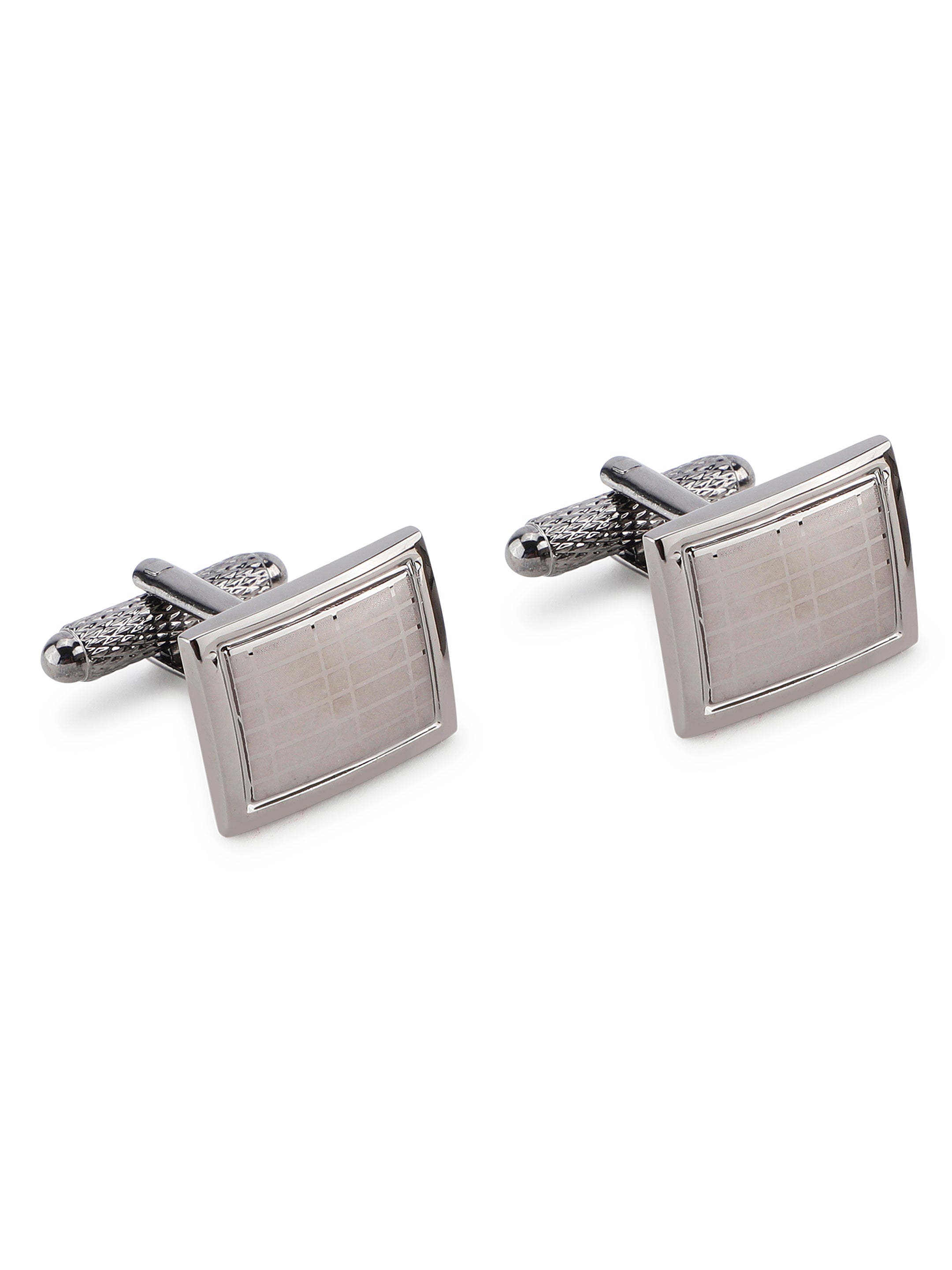 Gunmetal Grid Pattern Cufflink