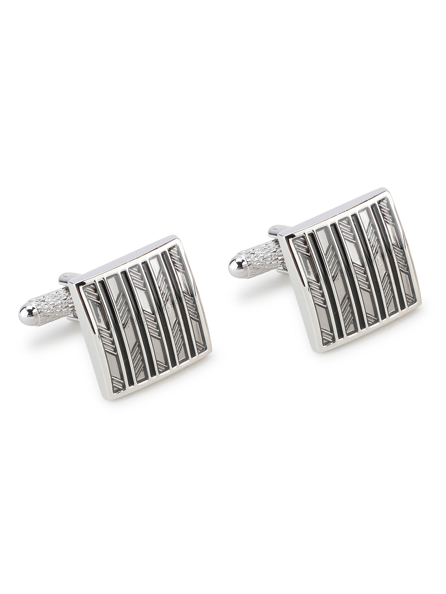 Alvaro Castagnino Silver & Black Coloured Cufflink for Men